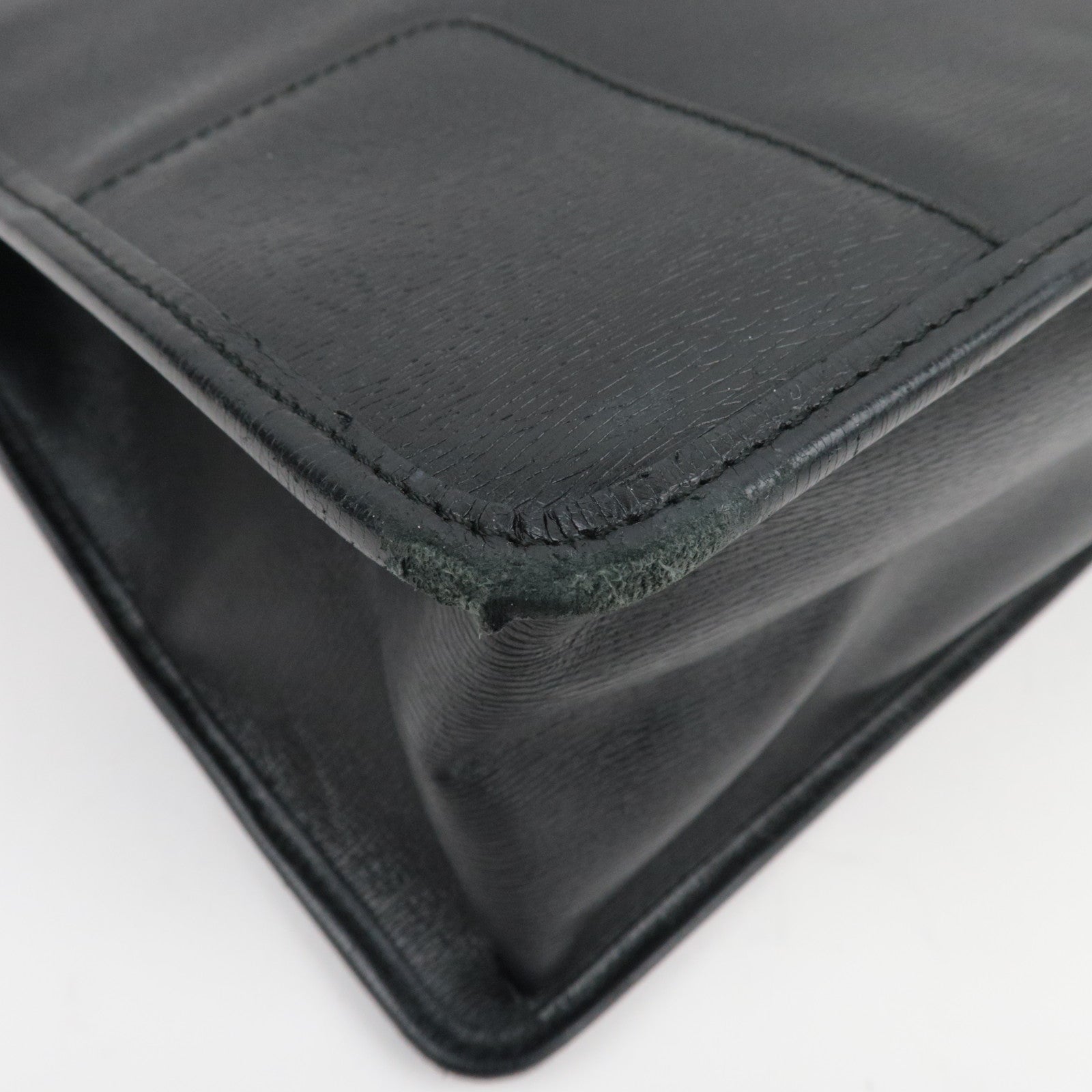 GUCCI Handbag Leather Black  002・1090