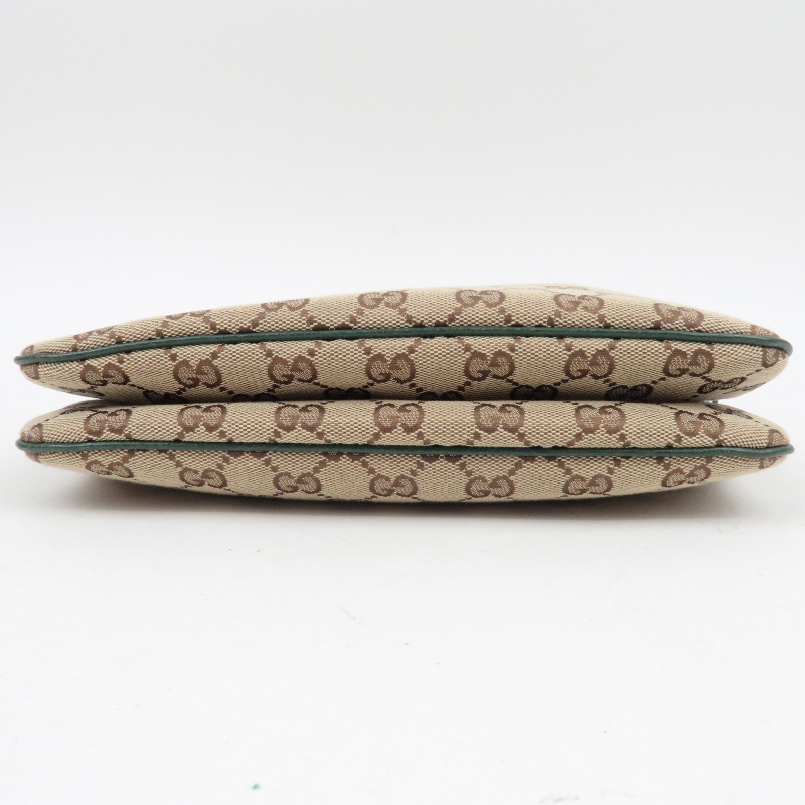 GUCCI Sherry GG Canvas leren schoudertas beige groen 145812 *Stofzak 