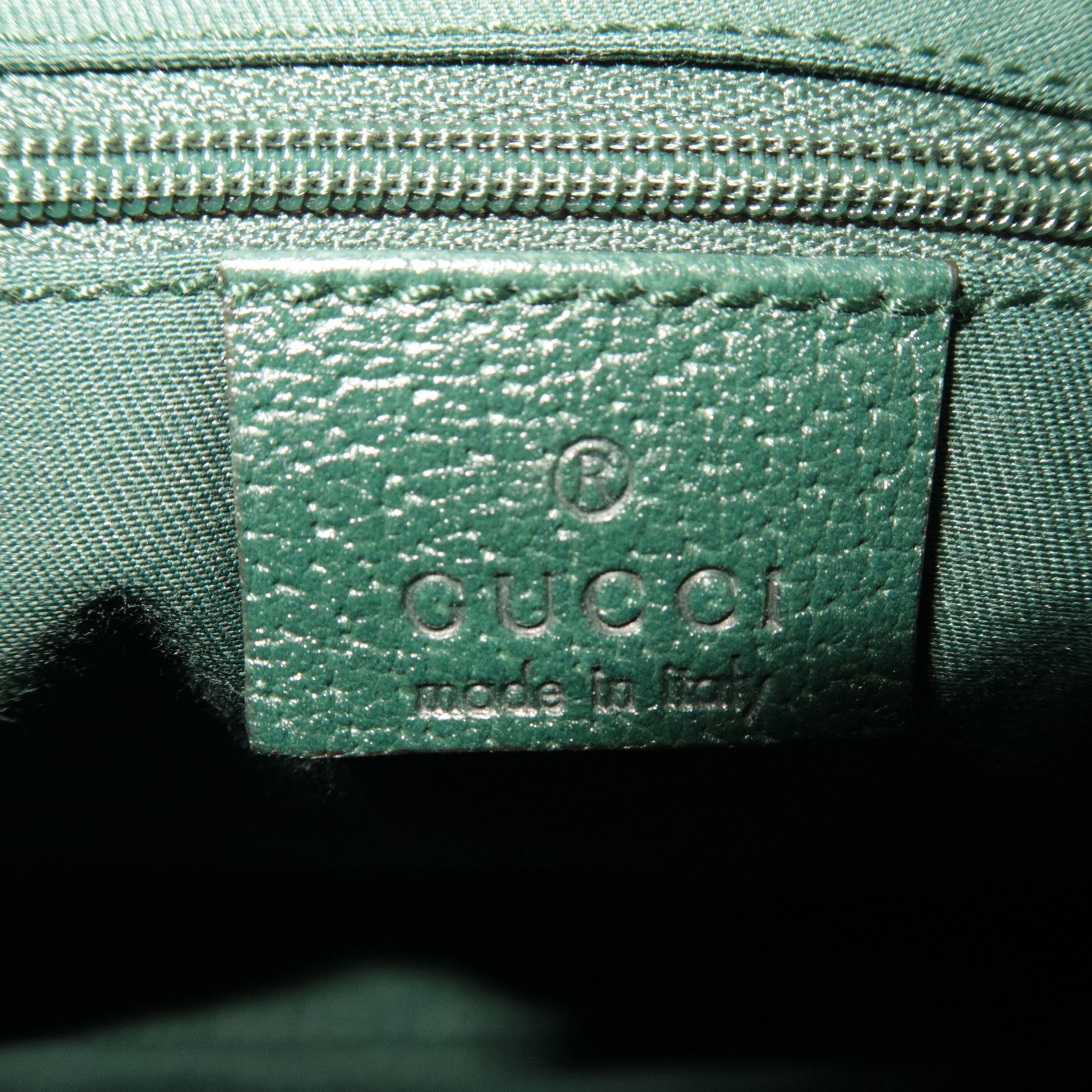 GUCCI GG Canvas leren schoudertas beige groen 146244 *Stofzak