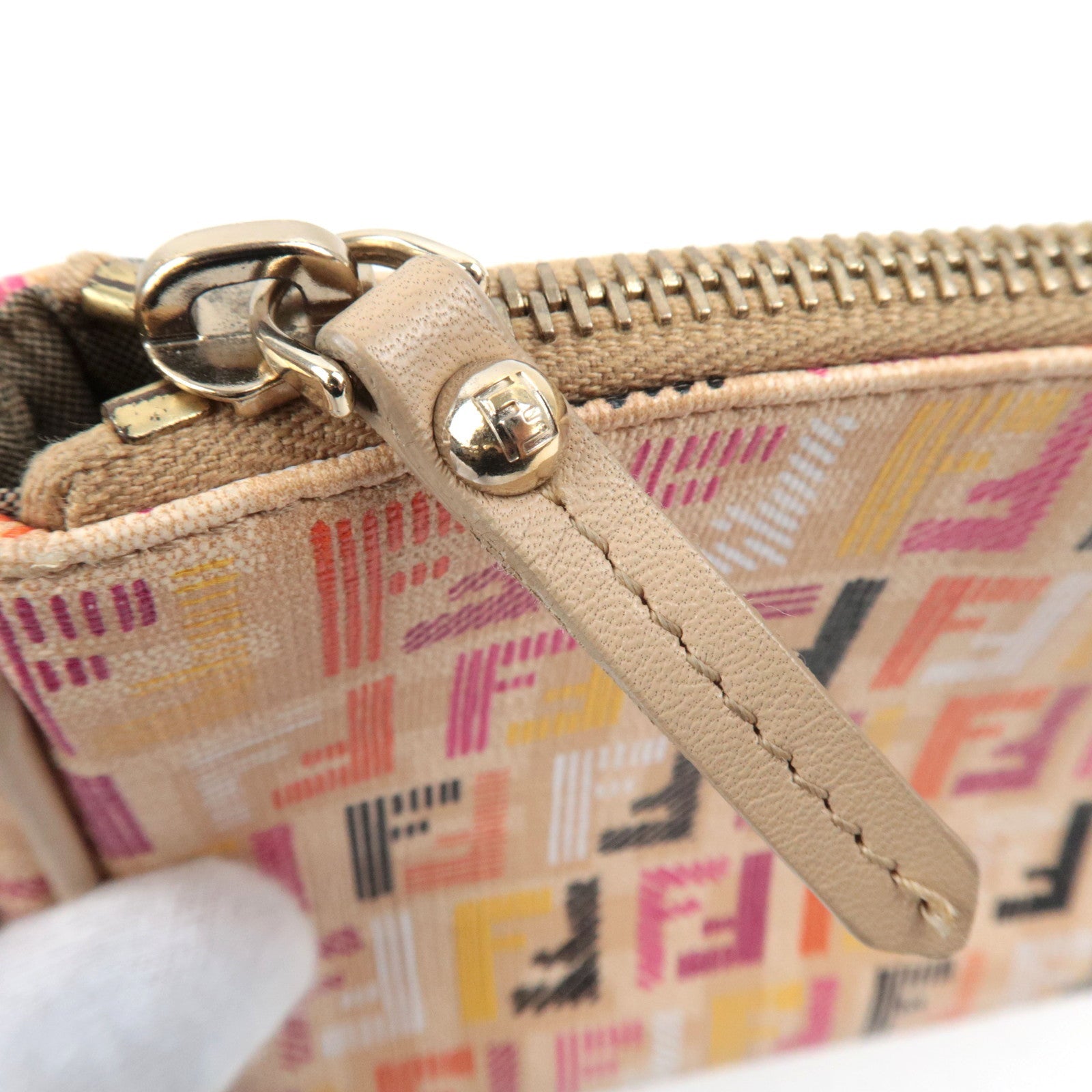 FENDI Zucchino PVC leren ketting mini tas beige 8M0271 