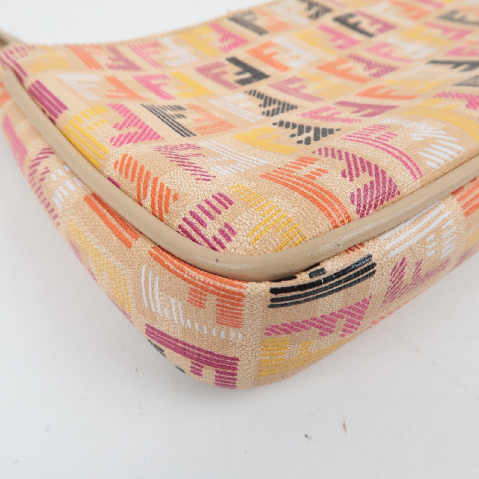 FENDI Zucchino PVC leren ketting mini tas beige 8M0271 