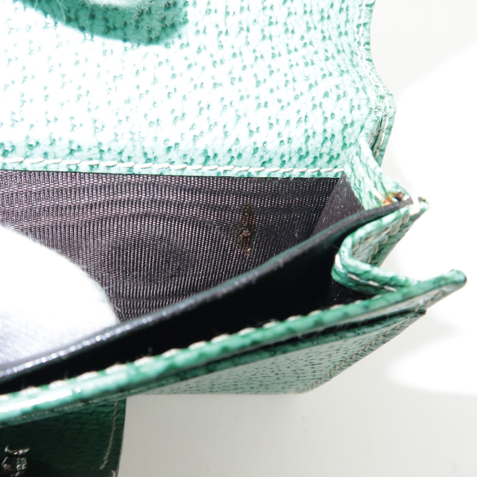 GUCCI Kaarthouder GG Canvas Leer Beige Turquoise 118100 *Box 