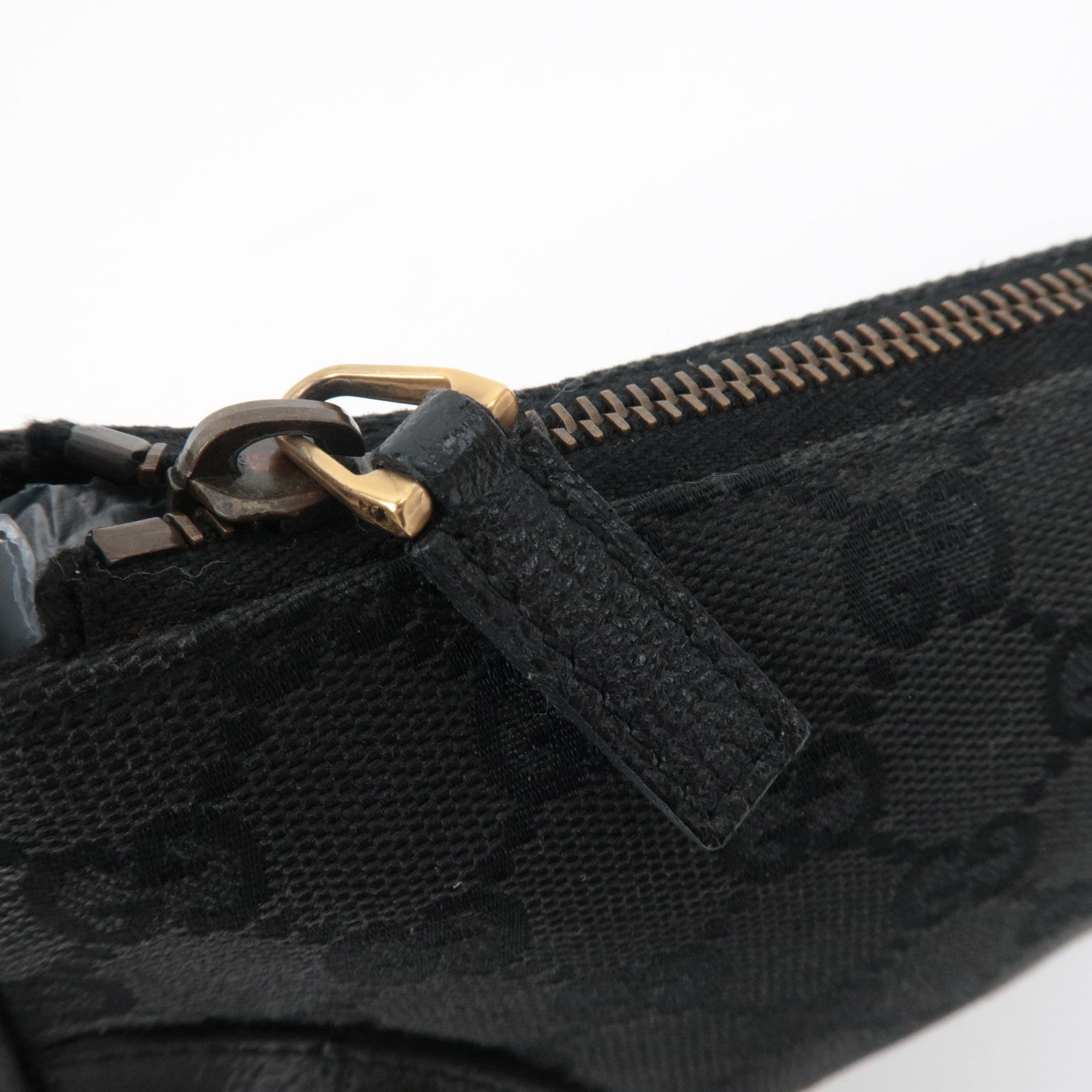 GUCCI GG Canvas leren schoudertas met ketting, zwart 120940 