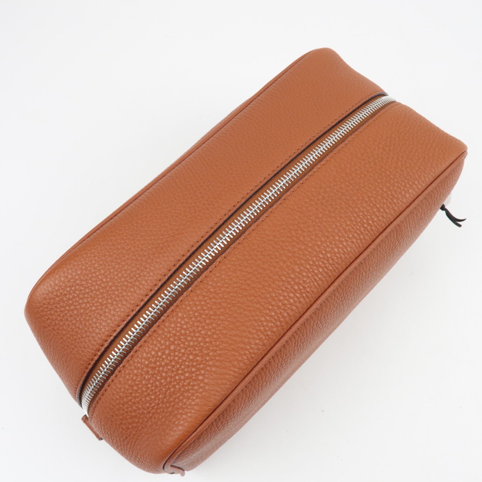 FENDI Toilettas Clutch Leer Bruin 7AS378 *Stofzak 