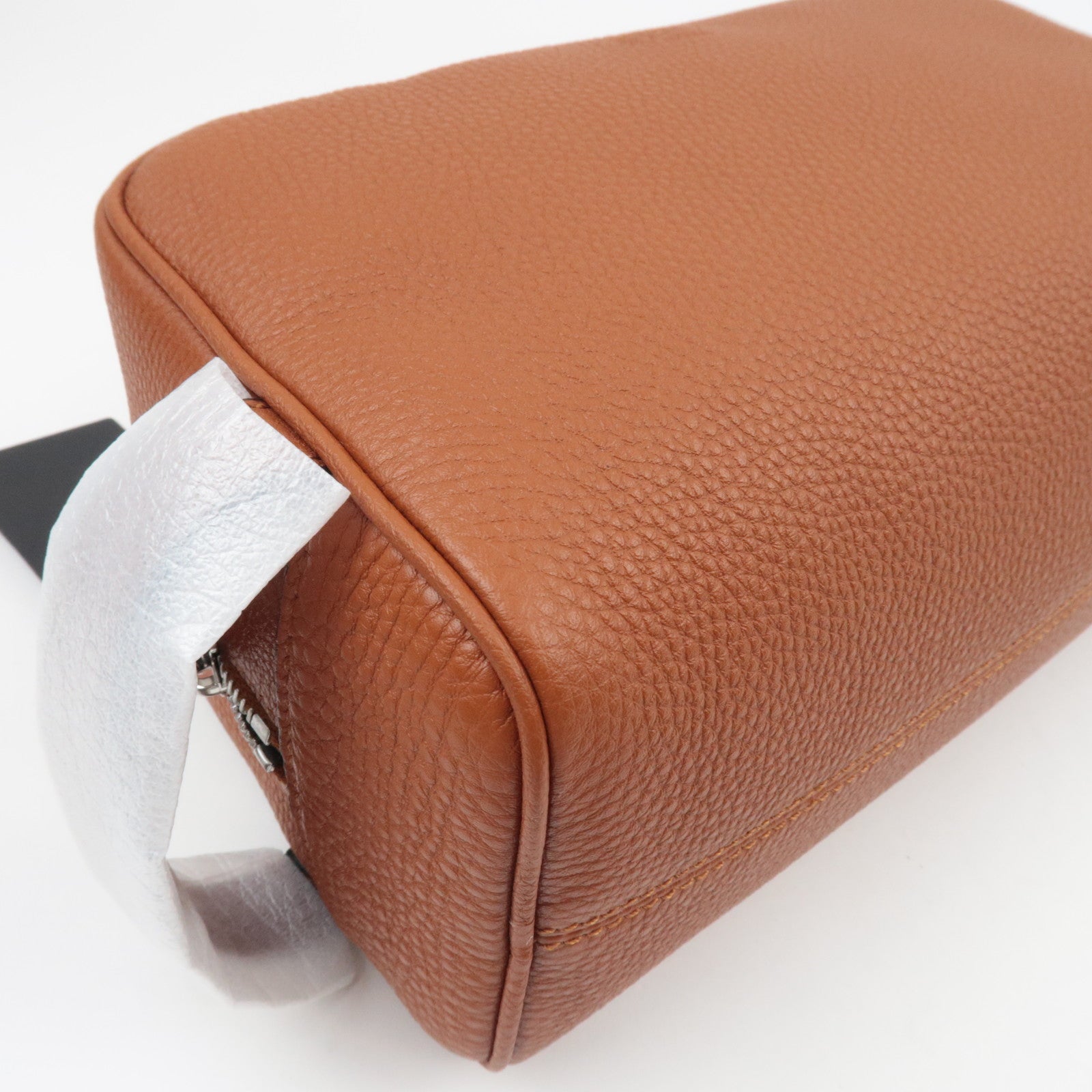 FENDI Toilettas Clutch Leer Bruin 7AS378 *Stofzak 