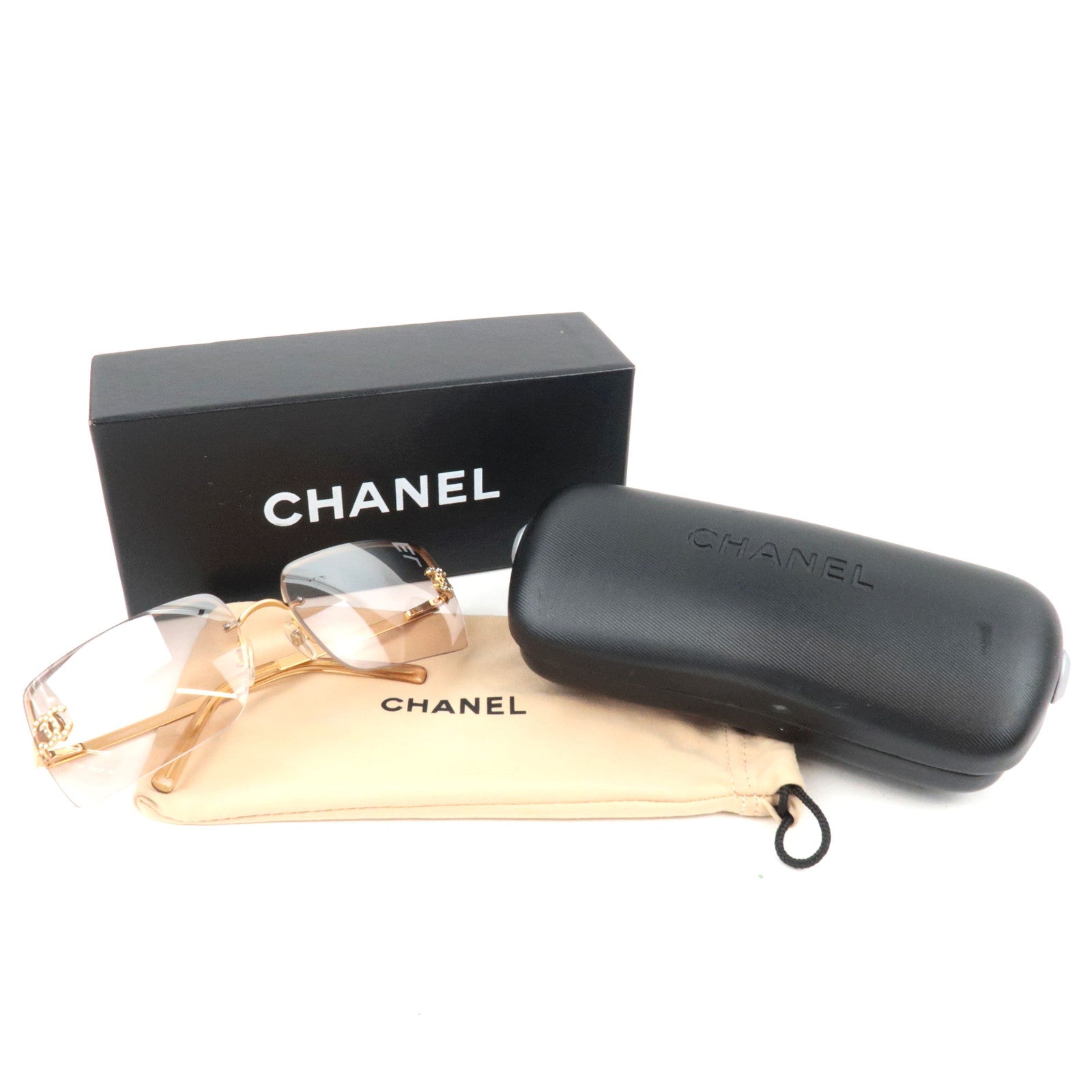 CHANEL Cocomark Strass Zonnebril 4092-B 62□15 *Doos, etui, stofzak 
