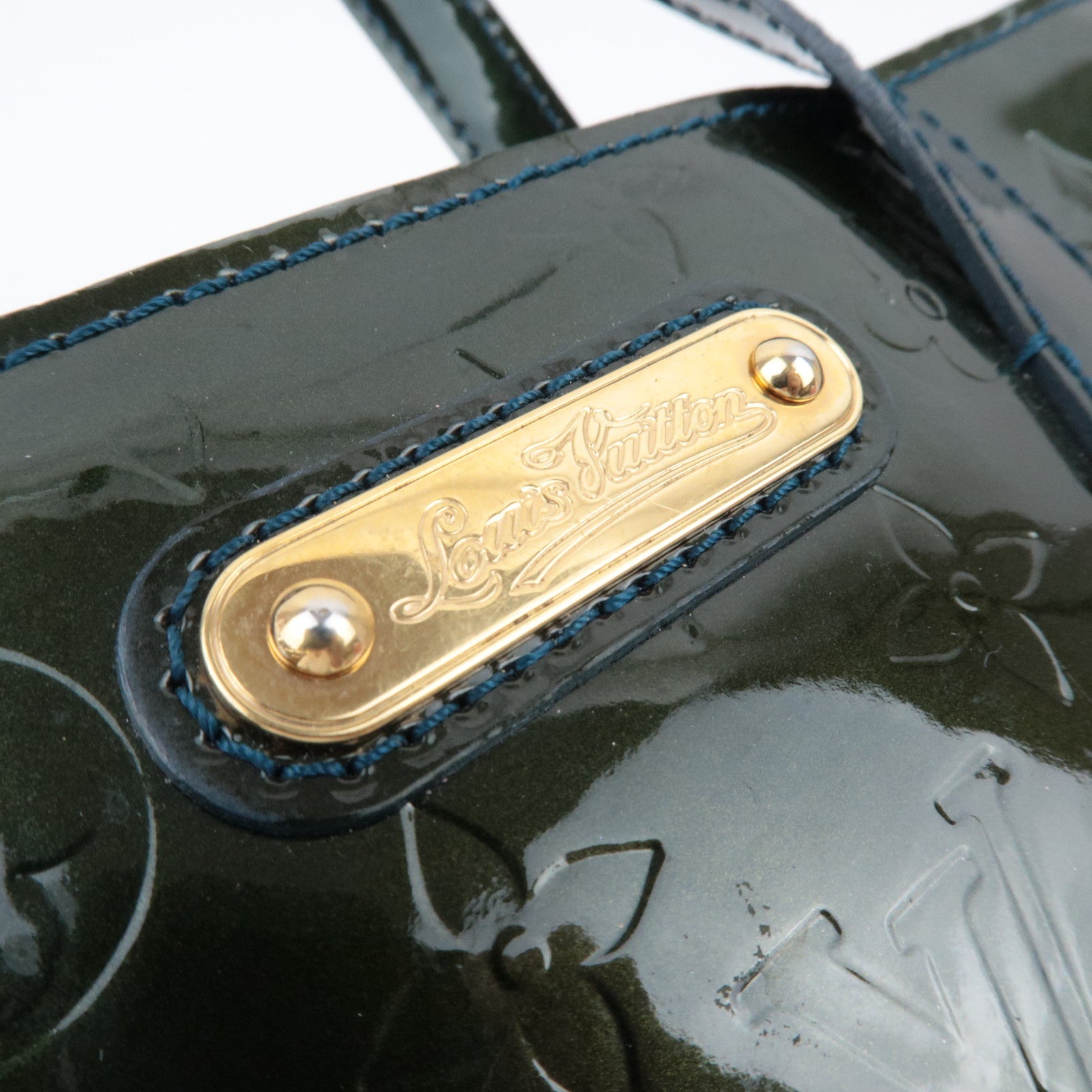 Louis Vuitton Monogram Vernis Wilshire PM Handtas Blauw Nuit M93684 