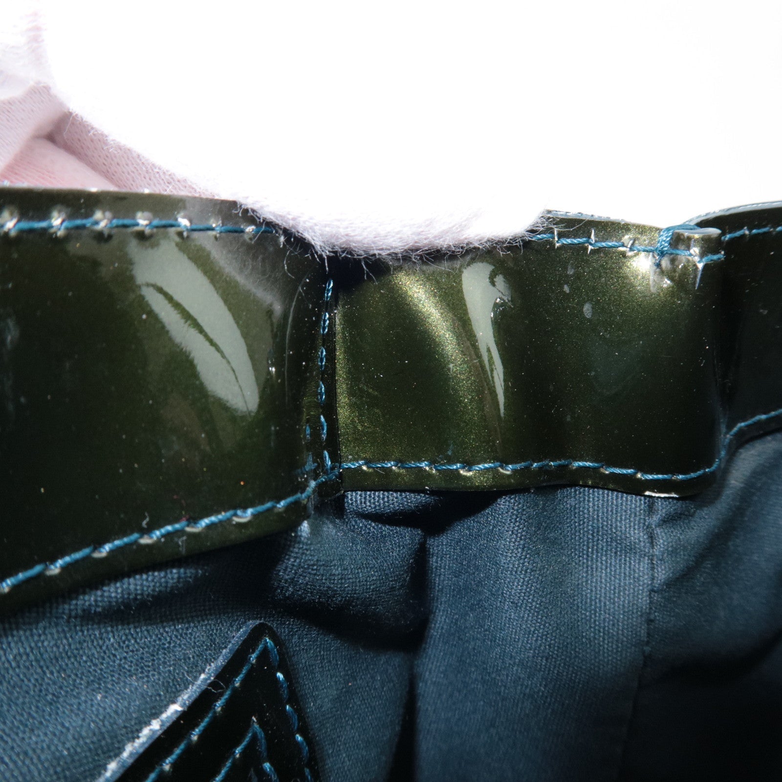 Louis Vuitton Monogram Vernis Wilshire PM Handtas Blauw Nuit M93684 