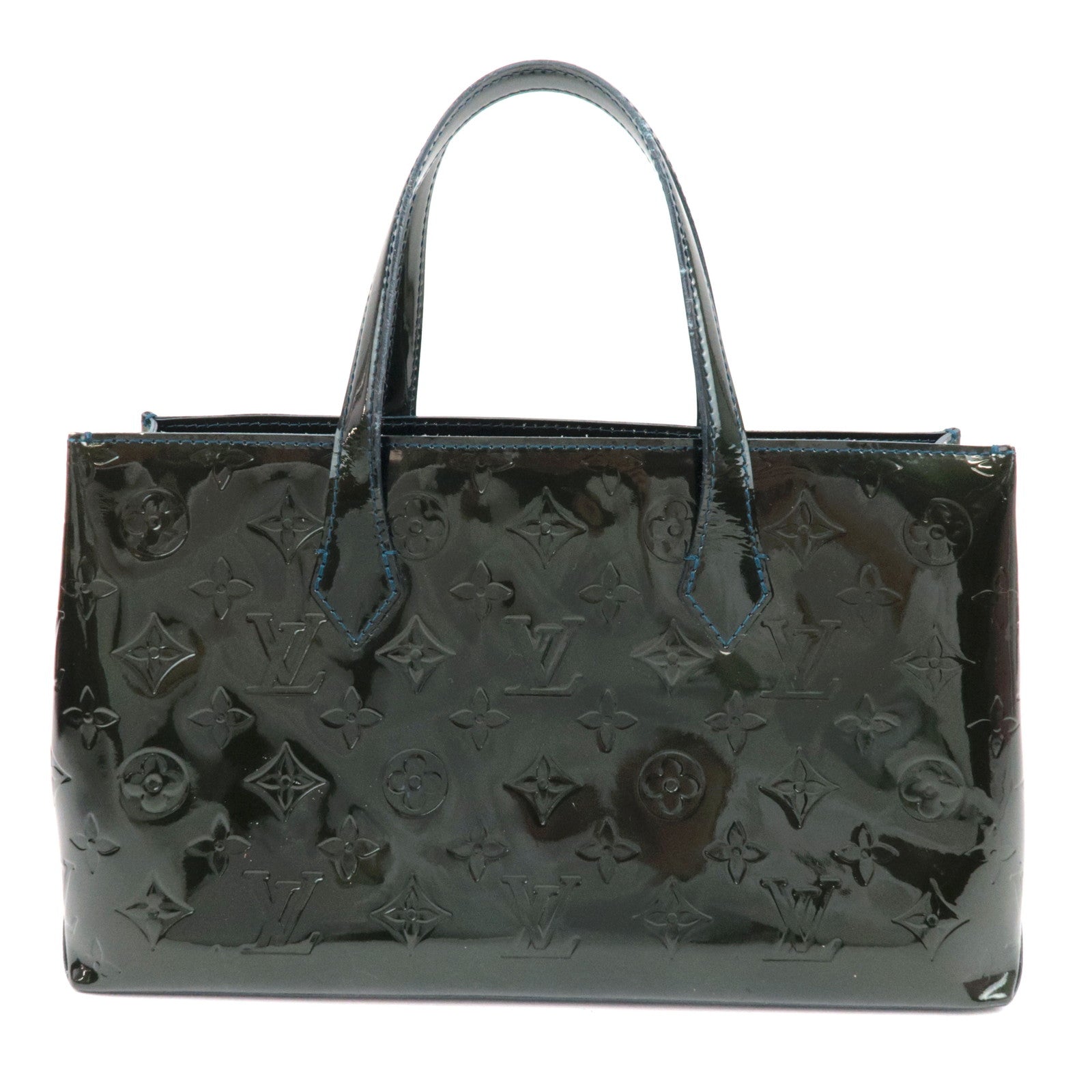 Louis Vuitton Monogram Vernis Wilshire PM Handtas Blauw Nuit M93684 