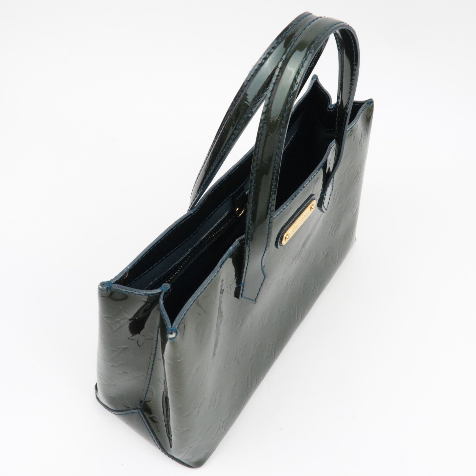 Louis Vuitton Monogram Vernis Wilshire PM Handtas Blauw Nuit M93684 