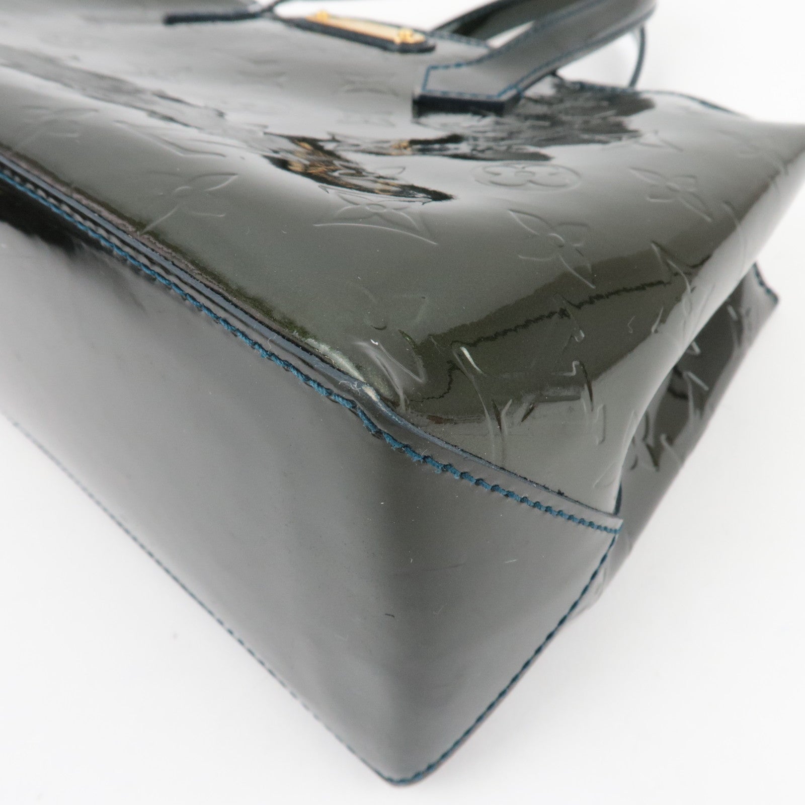 Louis Vuitton Monogram Vernis Wilshire PM Handtas Blauw Nuit M93684 