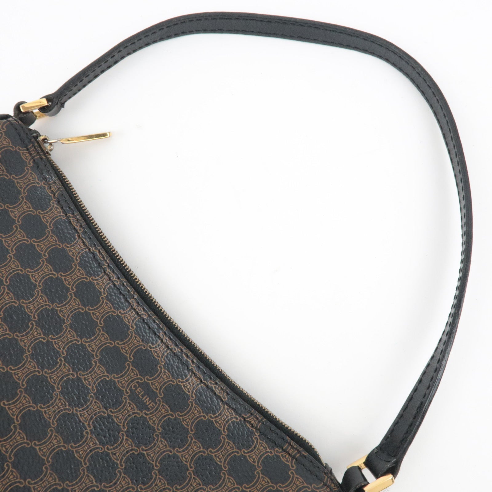 CELINE Macadam Handbag Accessory Pouch PVC Leather Black