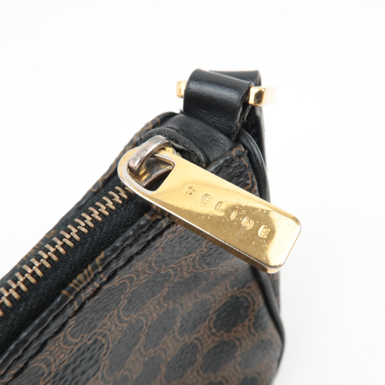 CELINE Macadam Handbag Accessory Pouch PVC Leather Black