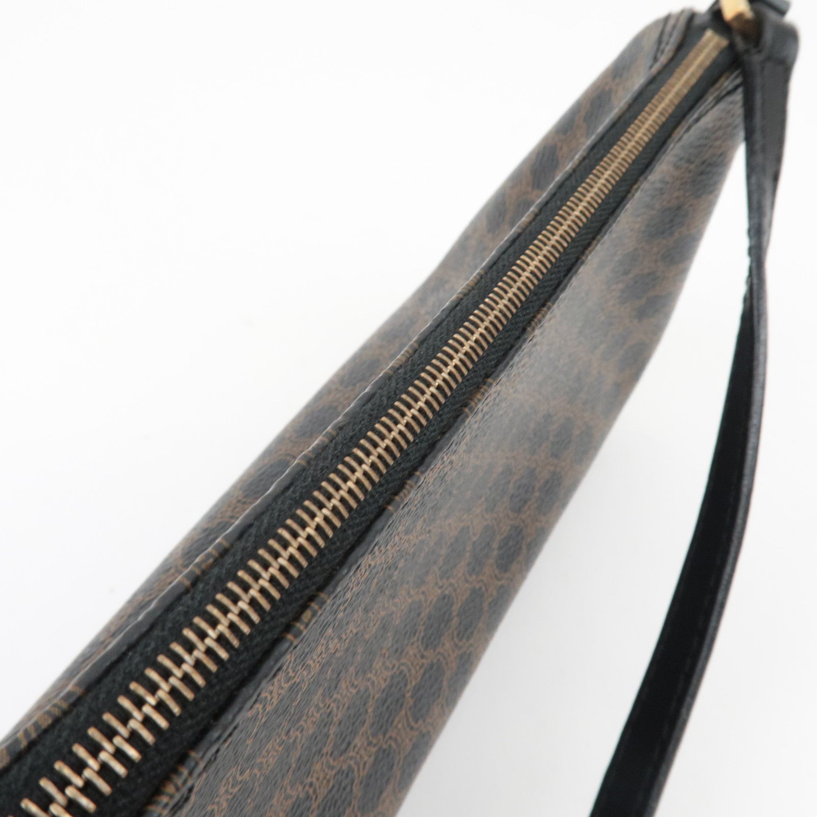 CELINE Macadam Handbag Accessory Pouch PVC Leather Black