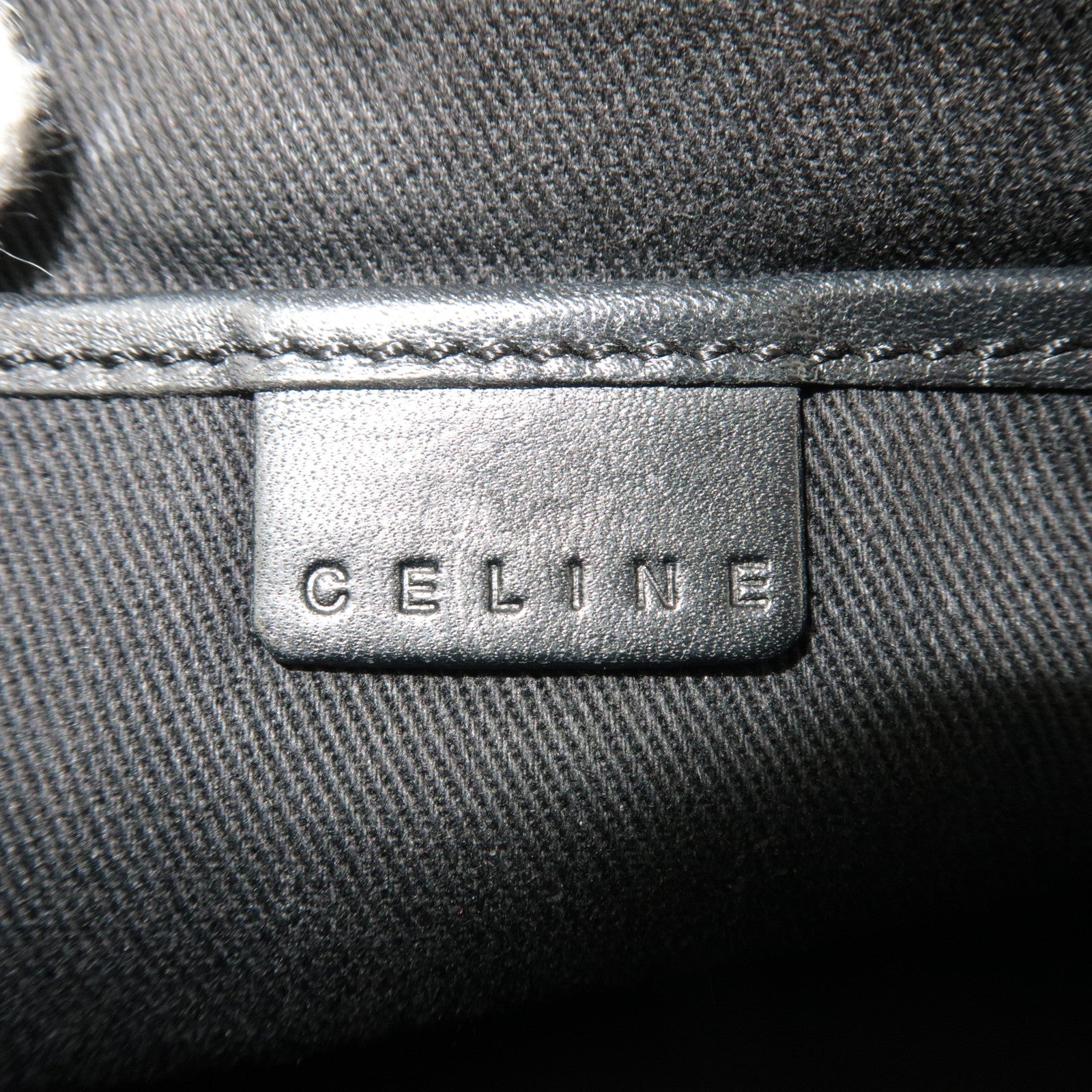 CELINE Macadam Handbag Accessory Pouch PVC Leather Black