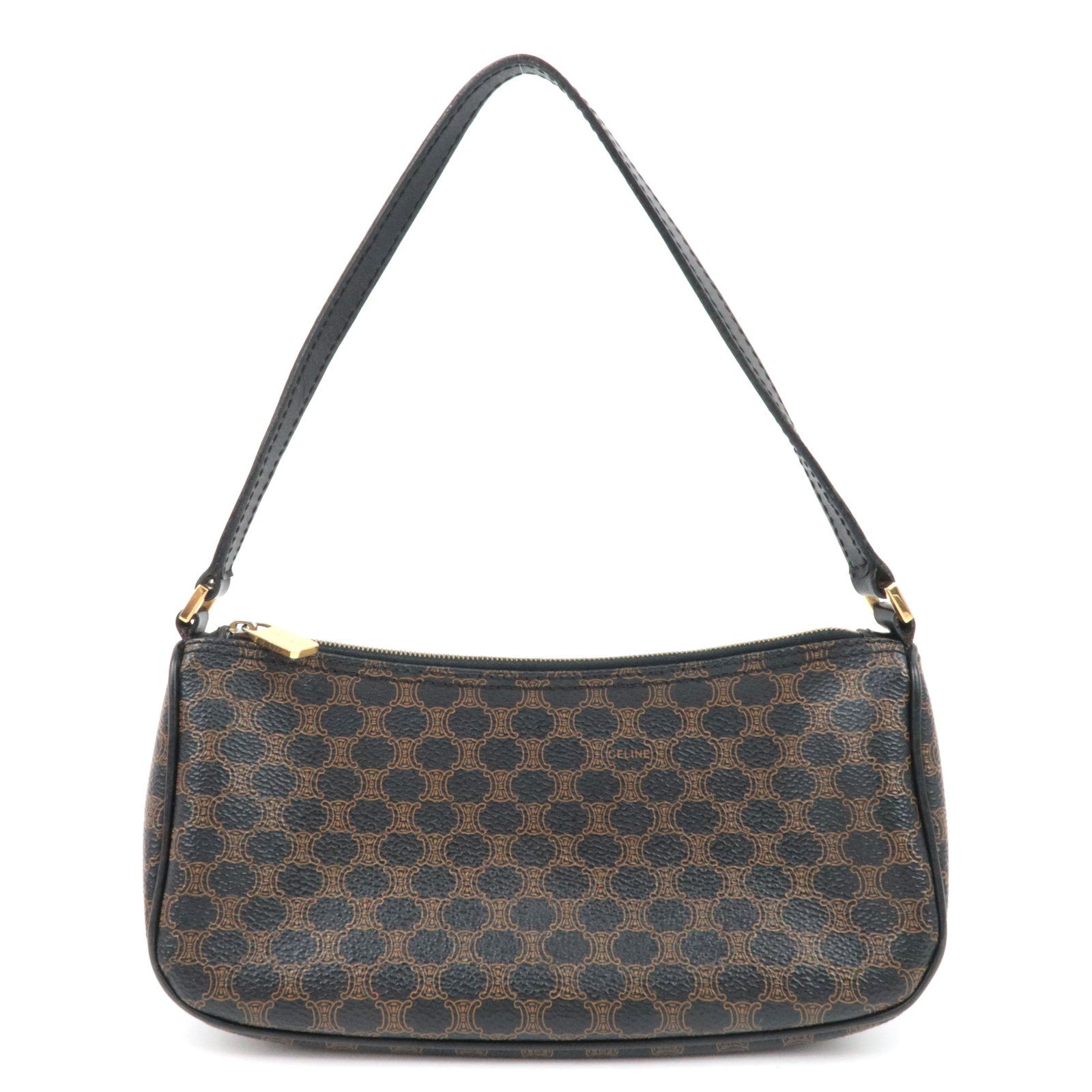 CELINE Macadam Handbag Accessory Pouch PVC Leather Black   72626