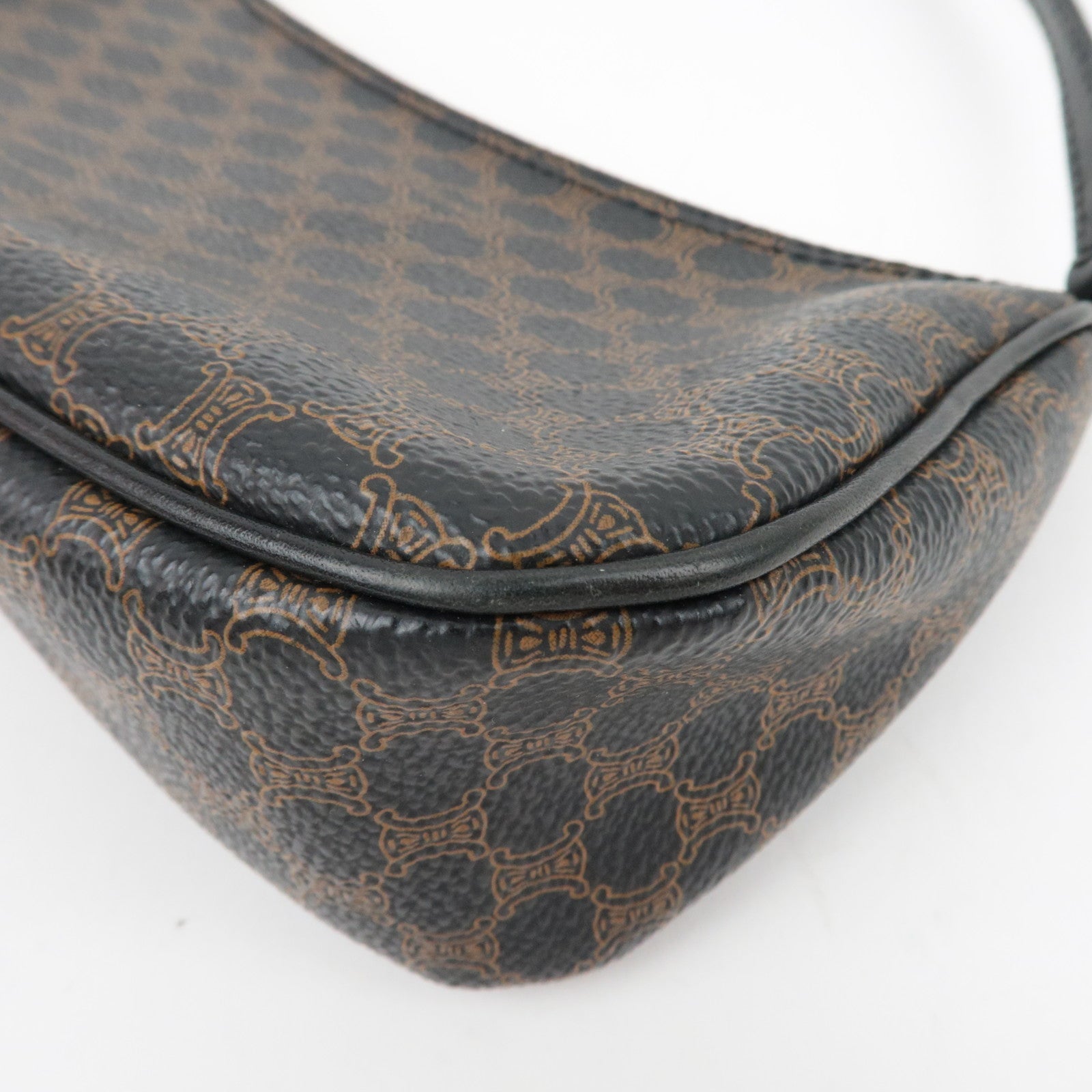 CELINE Macadam Handbag Accessory Pouch PVC Leather Black