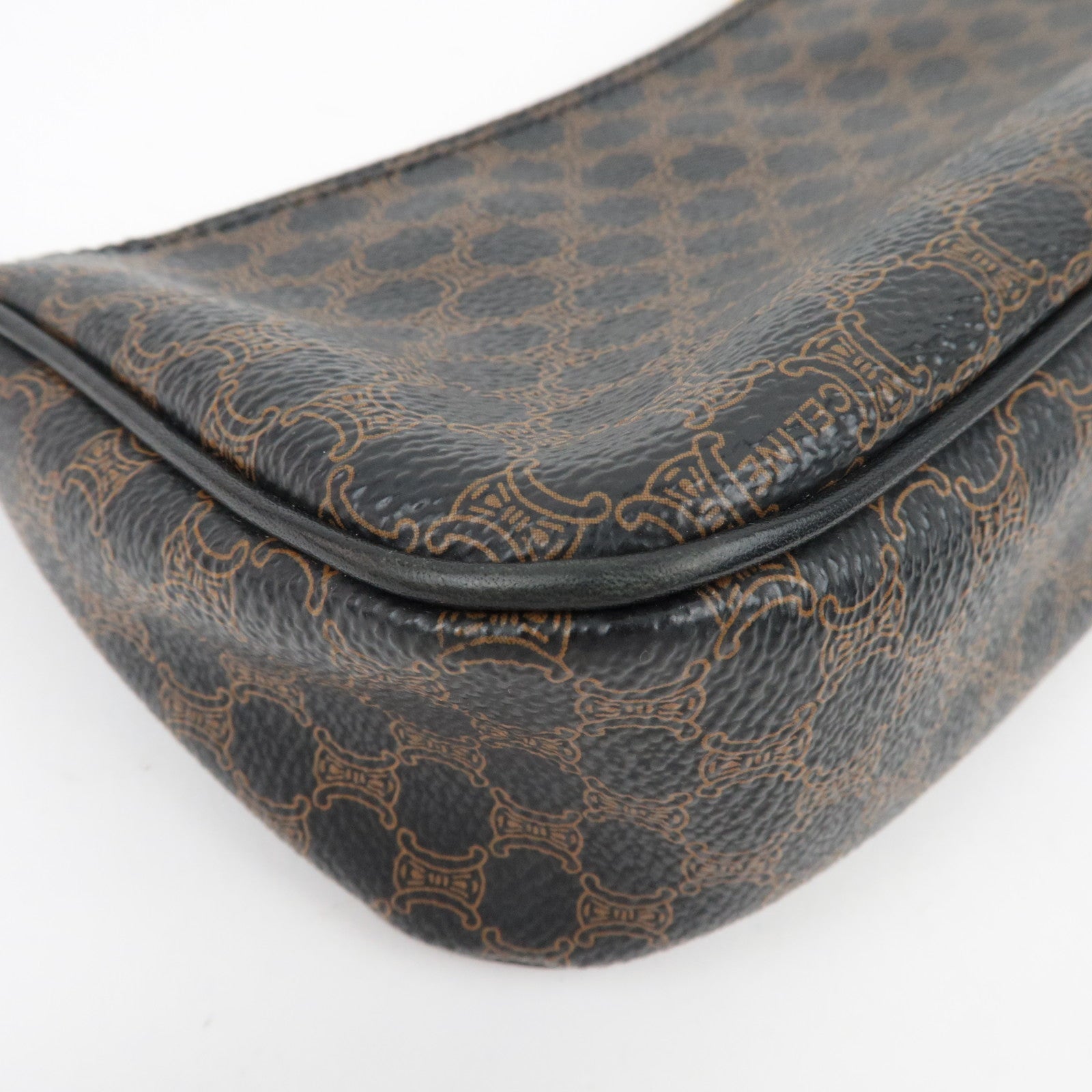 CELINE Macadam Handbag Accessory Pouch PVC Leather Black