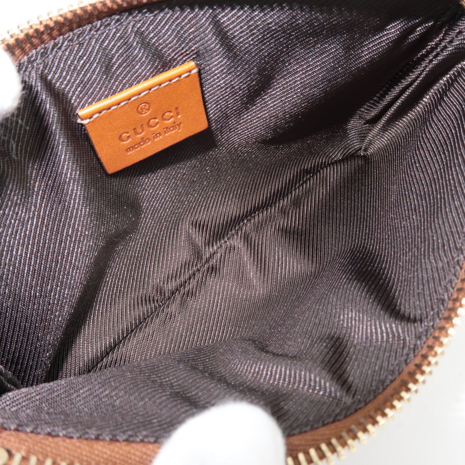 GUCCI Pouch GG Nylon Leather Pink Brown 282070 *Dust bag