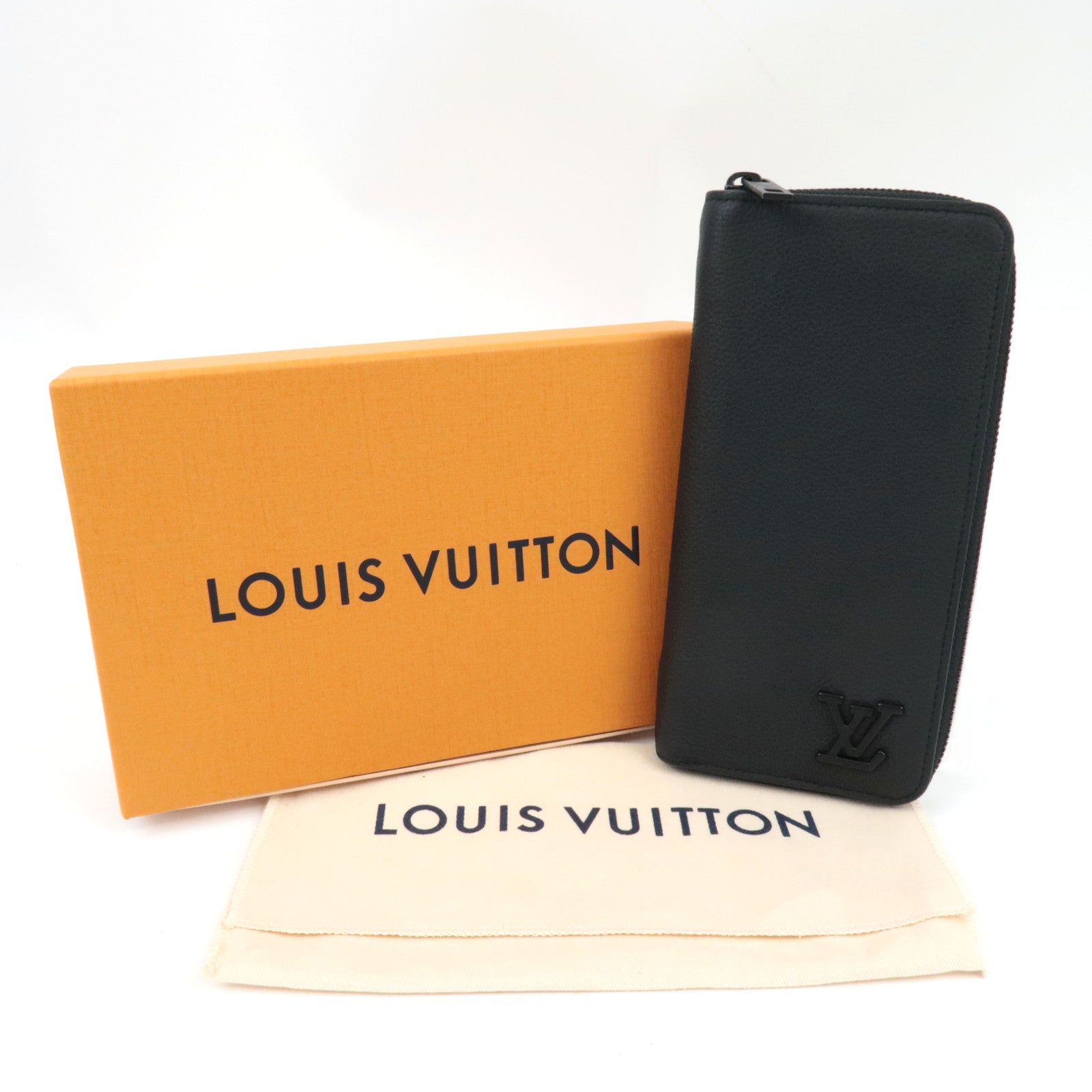 Louis Vuitton Aerogram Zippy Wallet Vertical Round Zipper Long Wallet Noir M81743 RFID *Box, Dust bag
