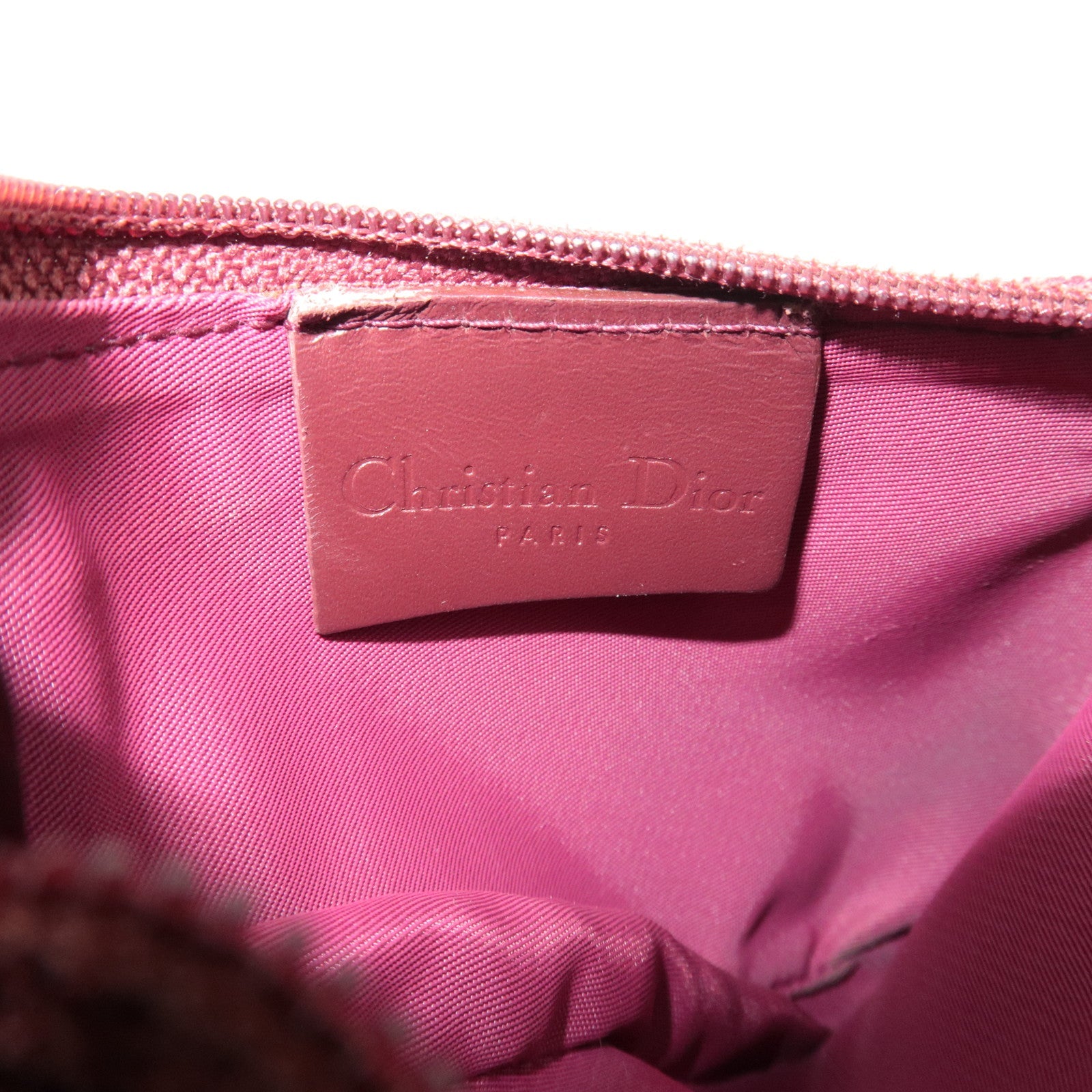 Christian Dior Trotter Saddle Coin Case Canvas Leather Red