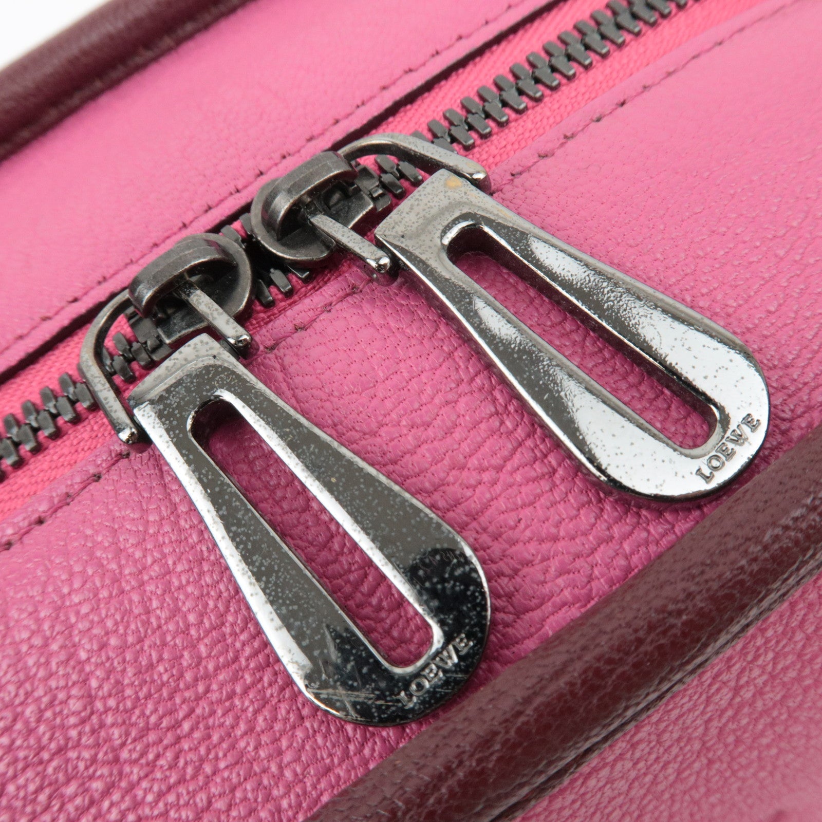 LOEWE Amazona 28 Bicolor Handbag Pink Bordeaux *Key Lock,Crochette