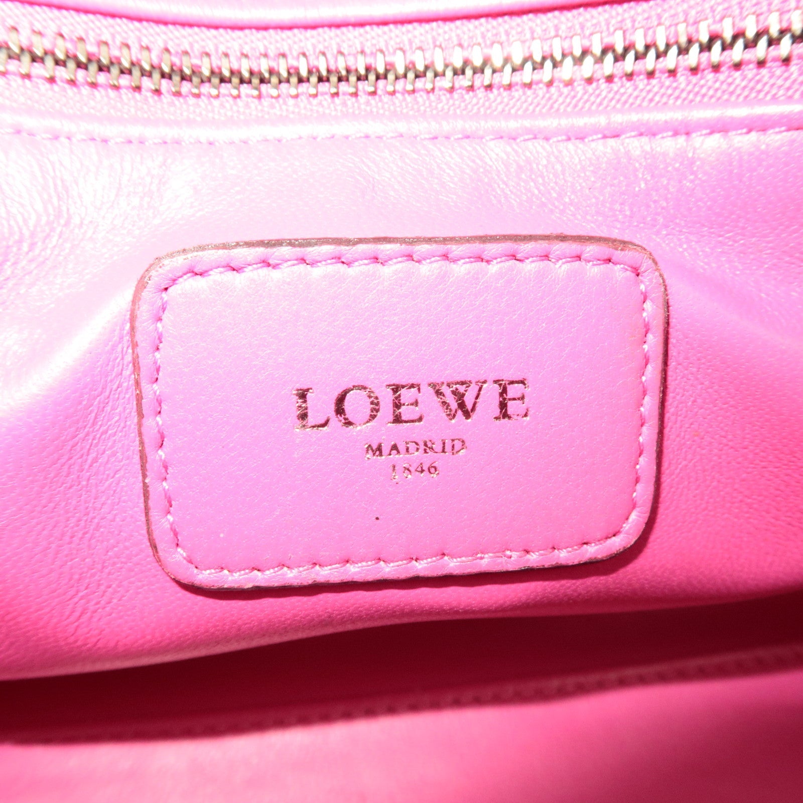 LOEWE Amazona 28 Bicolor Handbag Pink Bordeaux *Key Lock,Crochette