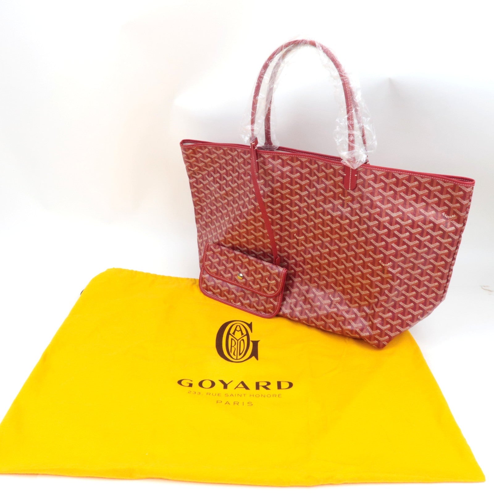 GOYARD Saint Louis GM Tote Bag PVC Leather Red *Pouch, Dust bag