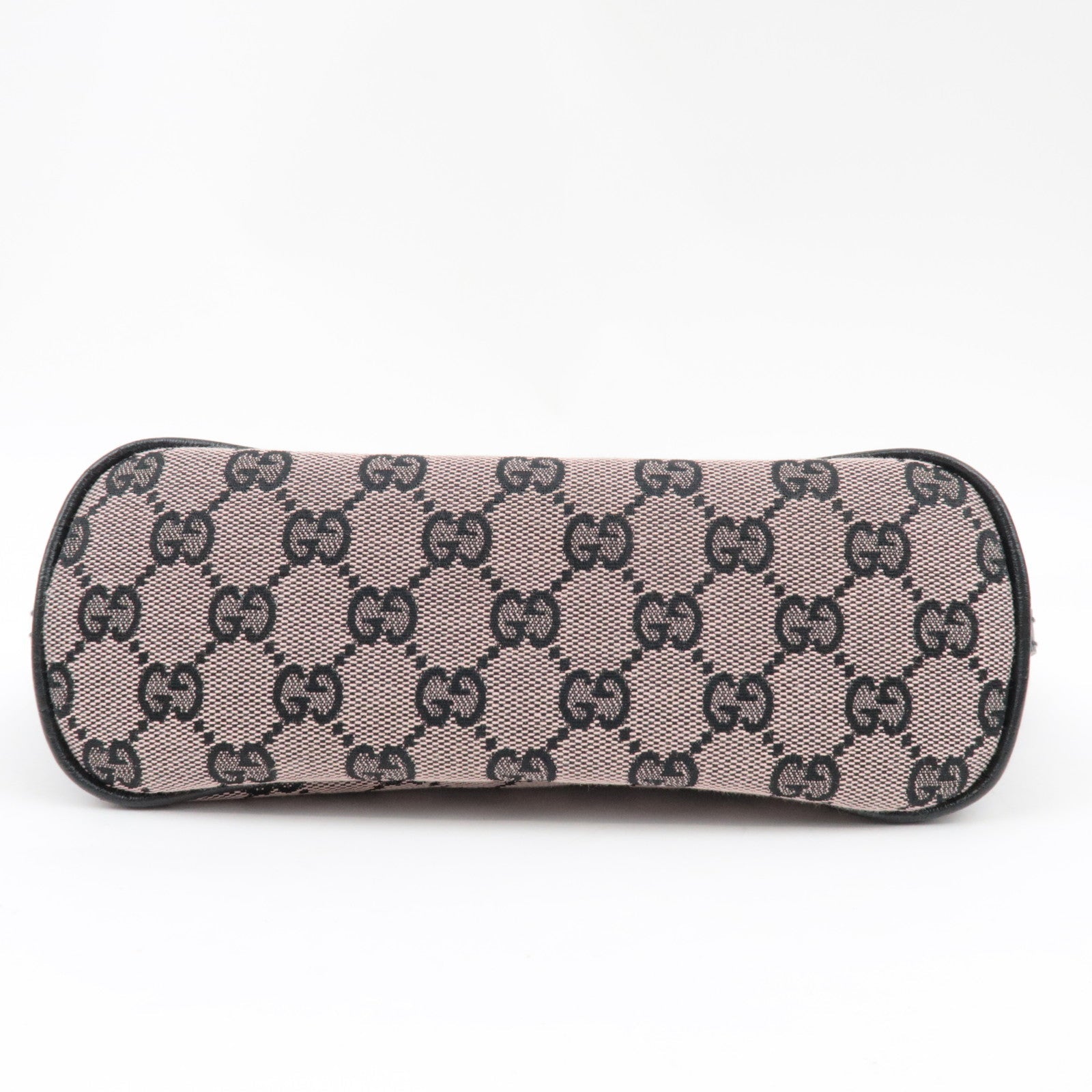 GUCCI Boat Bag Handbag Pouch GG Canvas Leather Pink Beige Black 07198