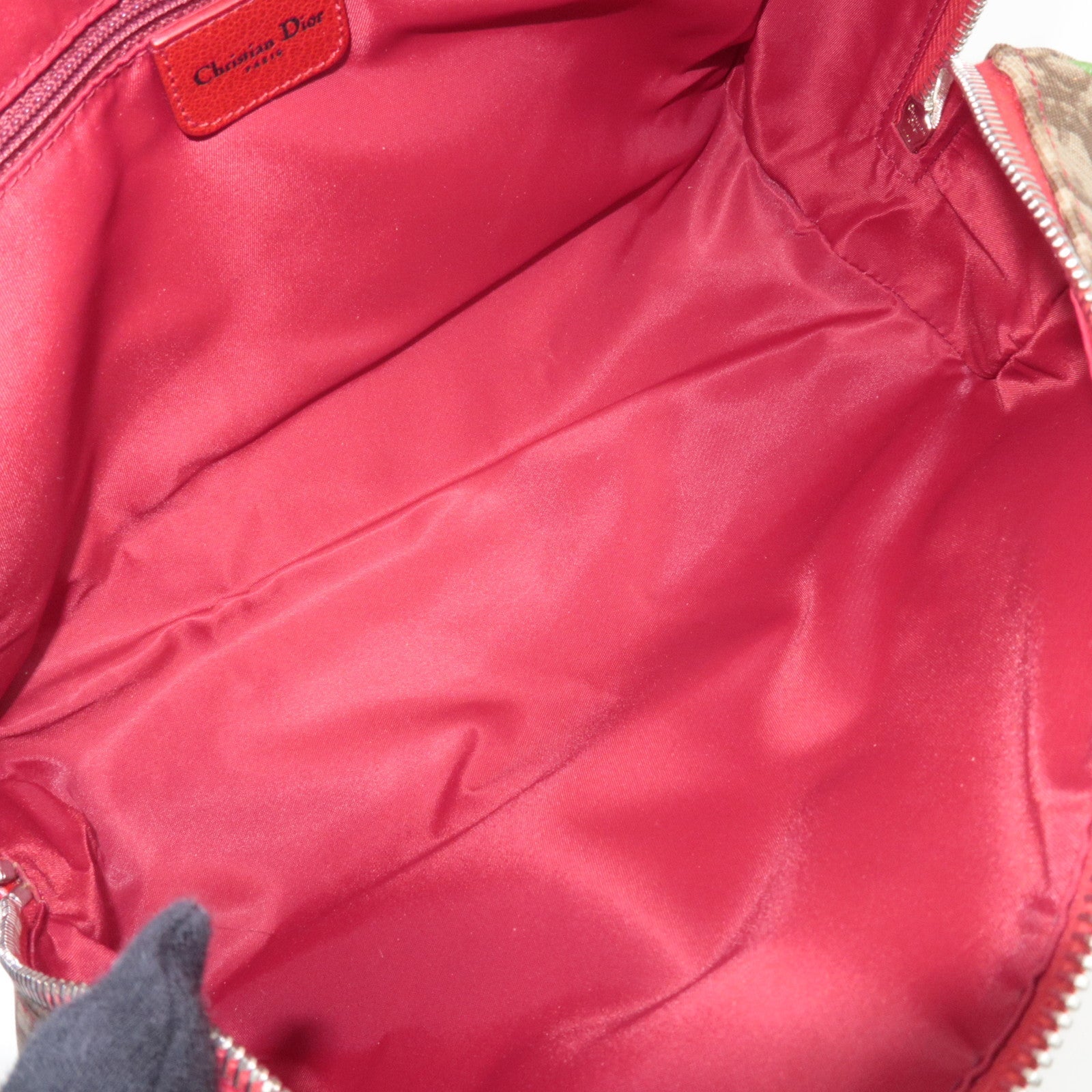 Christian Dior Trotter Rasta Handbag PVC Leather Beige Rasta Color