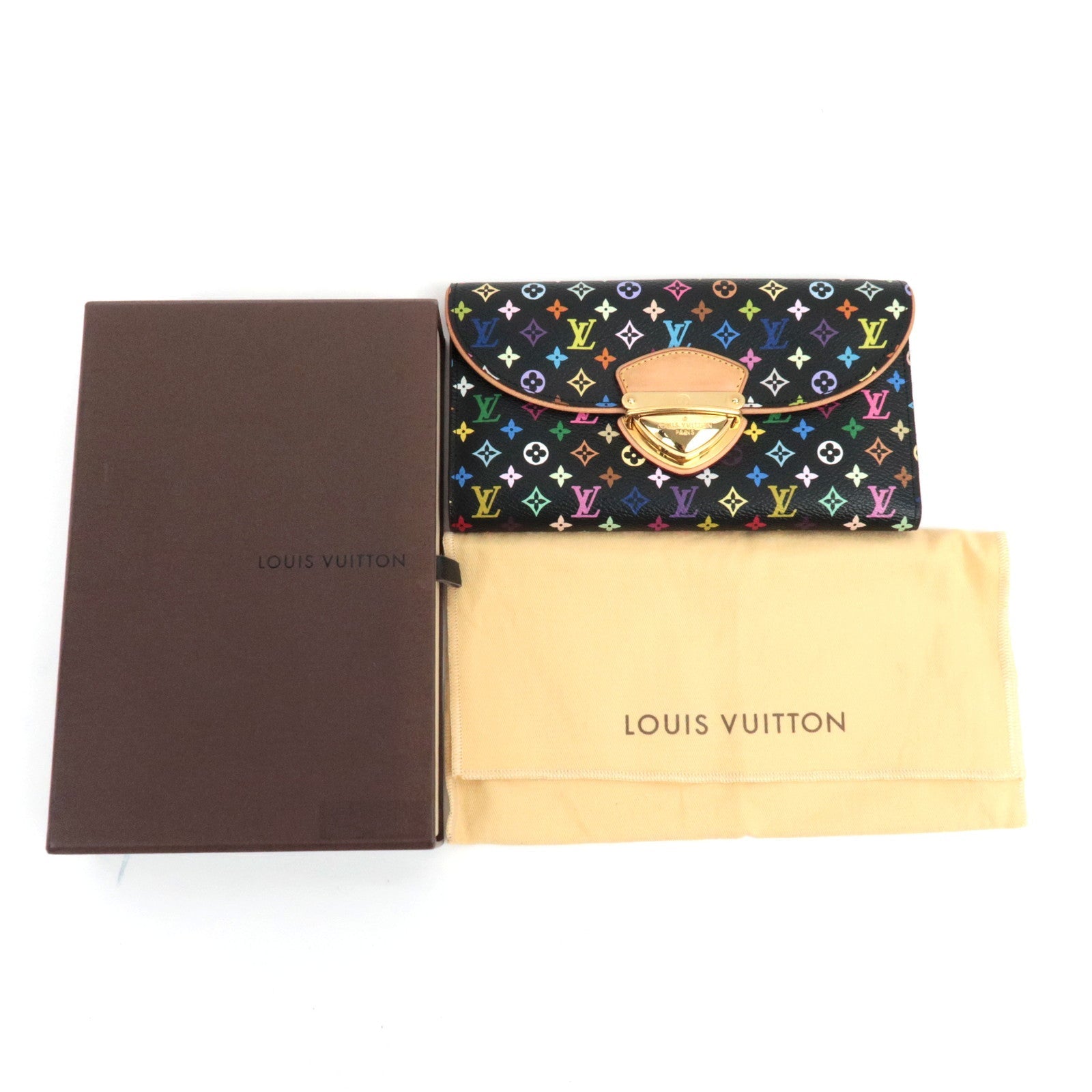 Louis Vuitton Monogram Multicolor Portefeuille Eugenie Long Wallet Noir M93738 MI2039 *Doos, Stofzak 