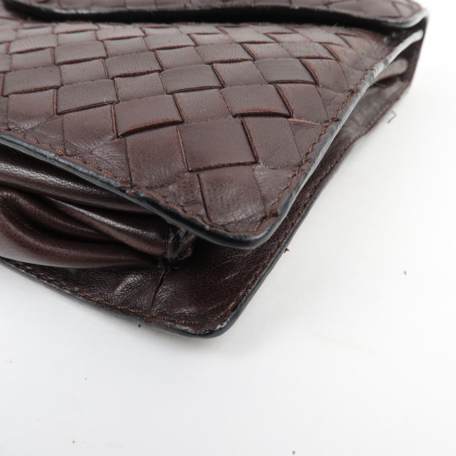 BOTTEGA VENETA Intrecciato Vintage Mini Handbag Leather Brown 971244 *Dust bag