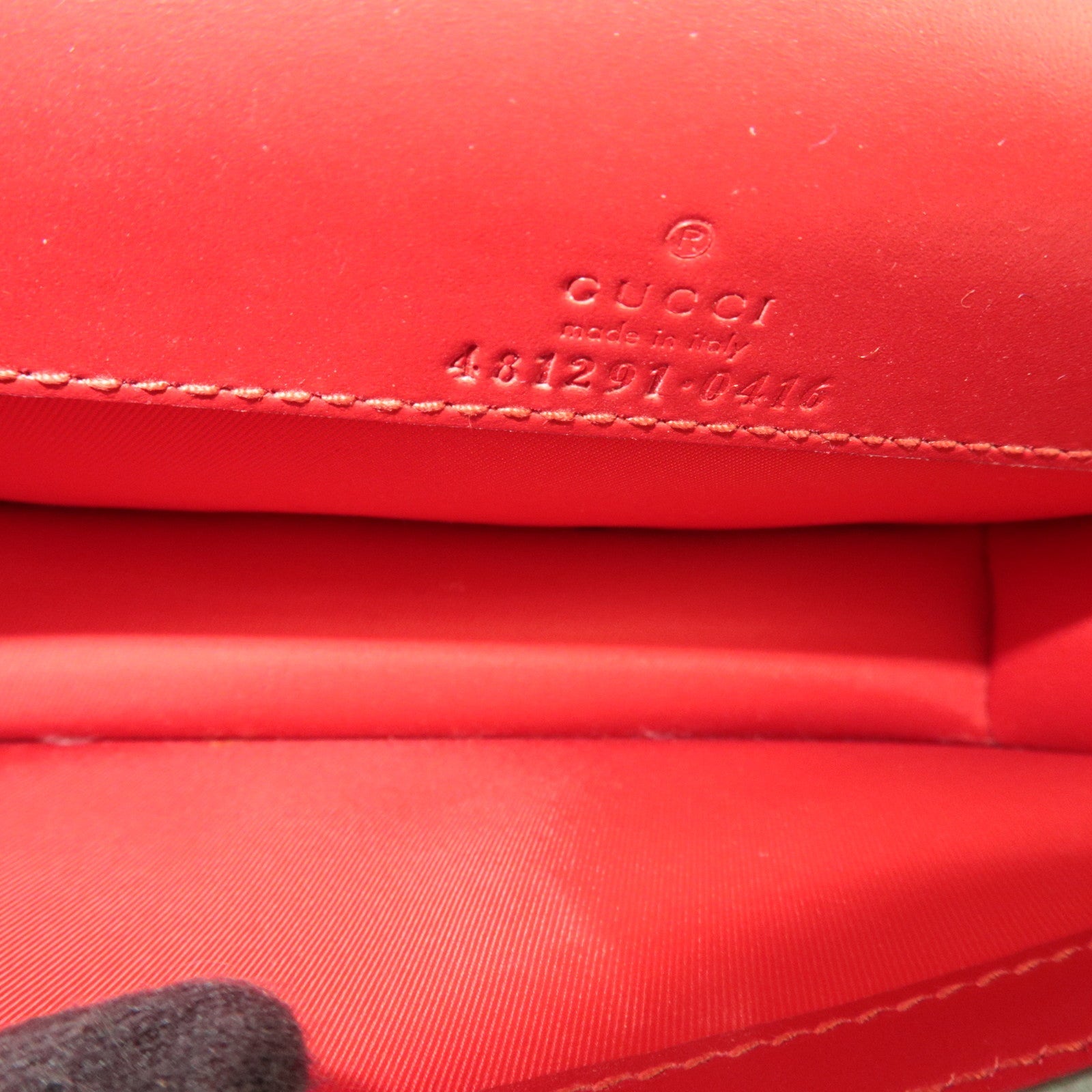 GUCCI Guccissima Cherry Chain Shoulder Bag Leather Red 481291 *Dust bag