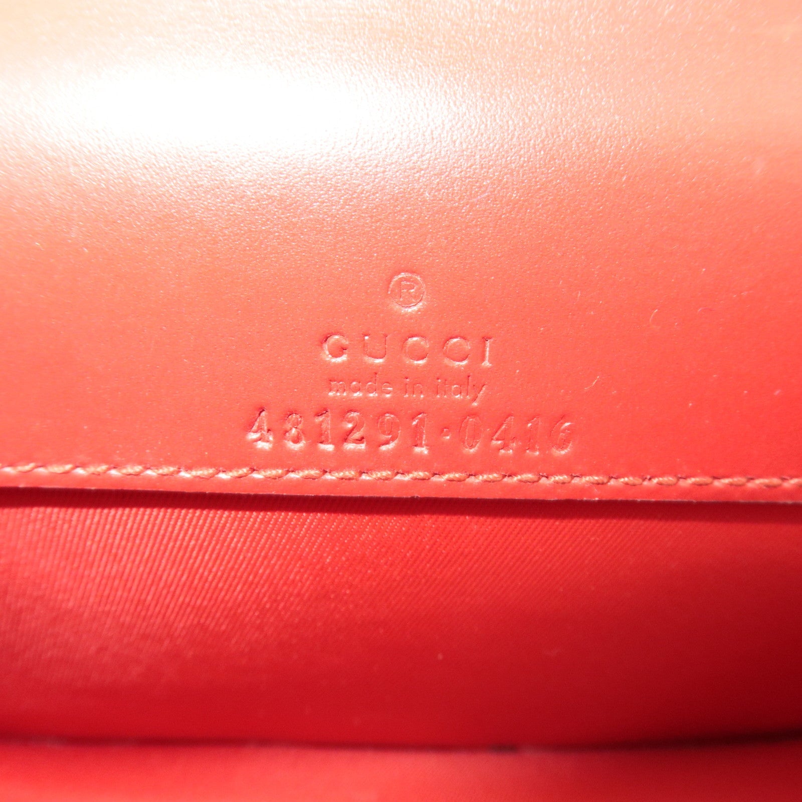 GUCCI Guccissima Cherry Chain Shoulder Bag Leather Red 481291 *Dust bag