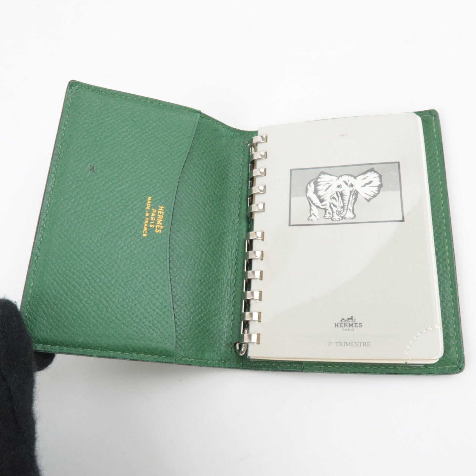 HERMES Agenda Mini 〇Y Stamp Chevre Green *Box, Notebooks