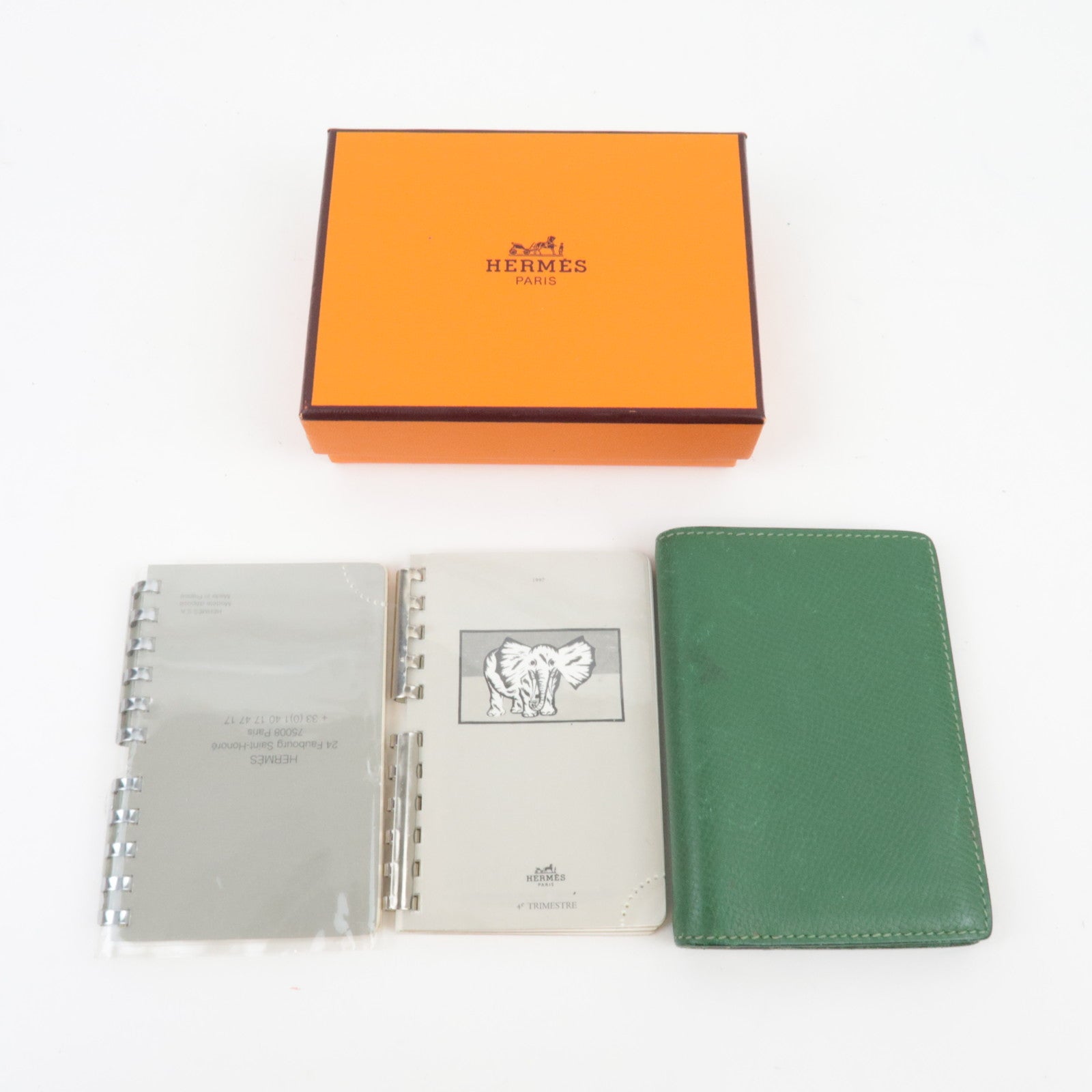 HERMES Agenda Mini 〇Y Stamp Chevre Green *Box, Notebooks