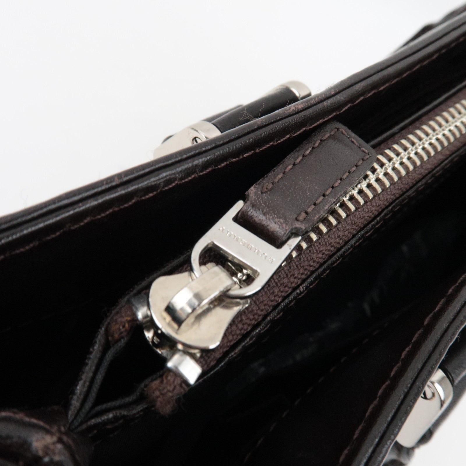 BURBERRY Nova Plaid Handbag Canvas Leather Beige Brown