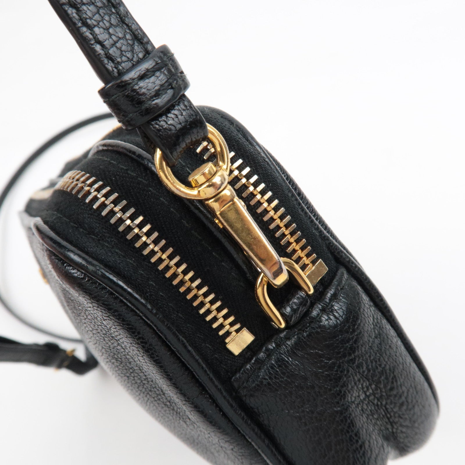 MIU MIU Shoulder Bag Pouch Leather Black 5ZH011 *Box, Strap, Guarantee card