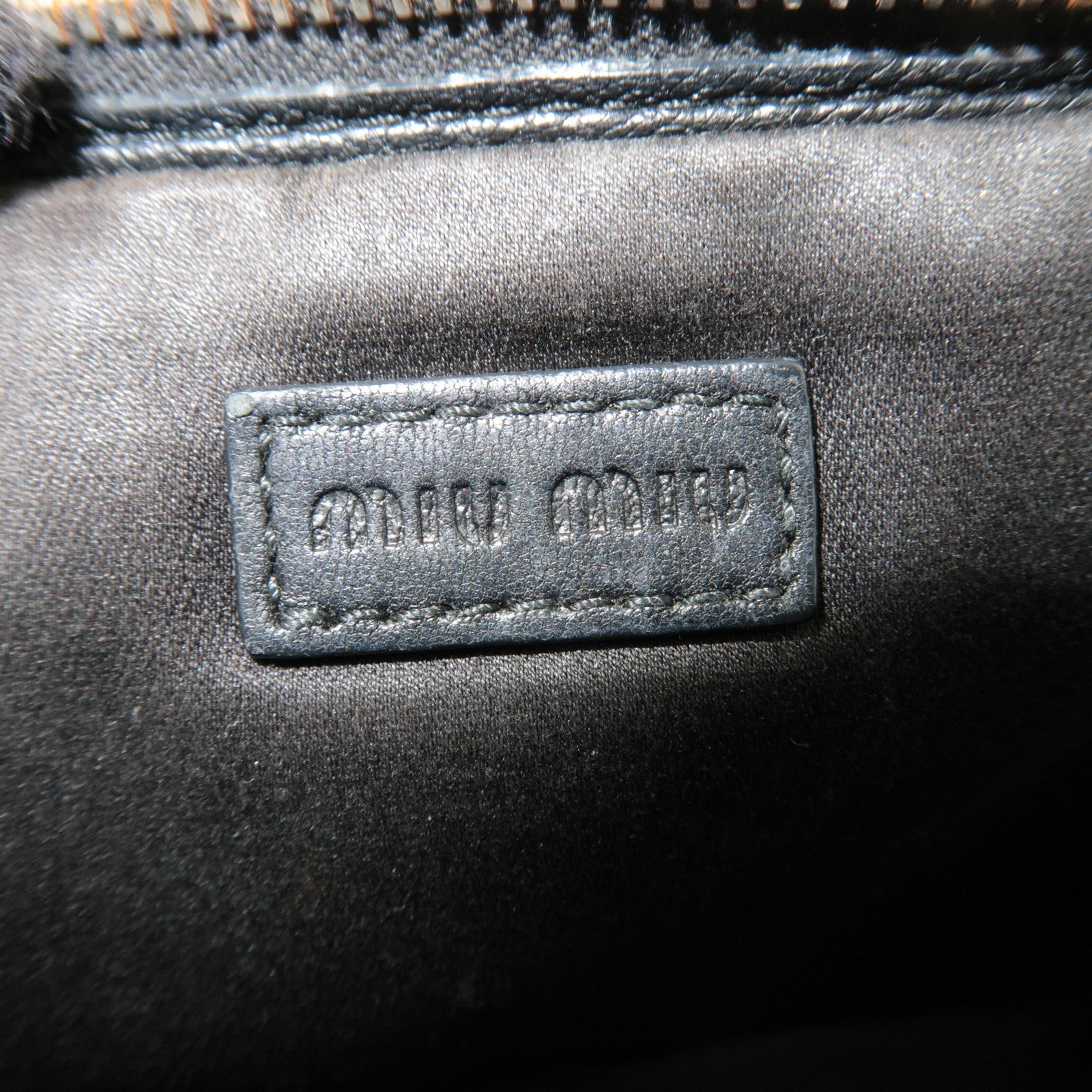 MIU MIU Shoulder Bag Pouch Leather Black 5ZH011 *Box, Strap, Guarantee card