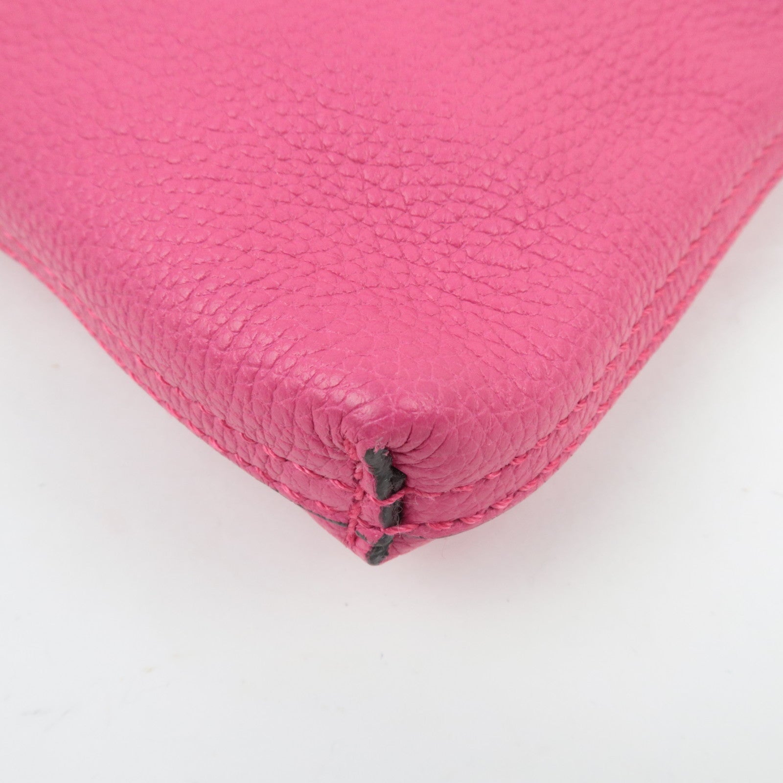 GUCCI Logo Clutch Bag Leather Pink 500981