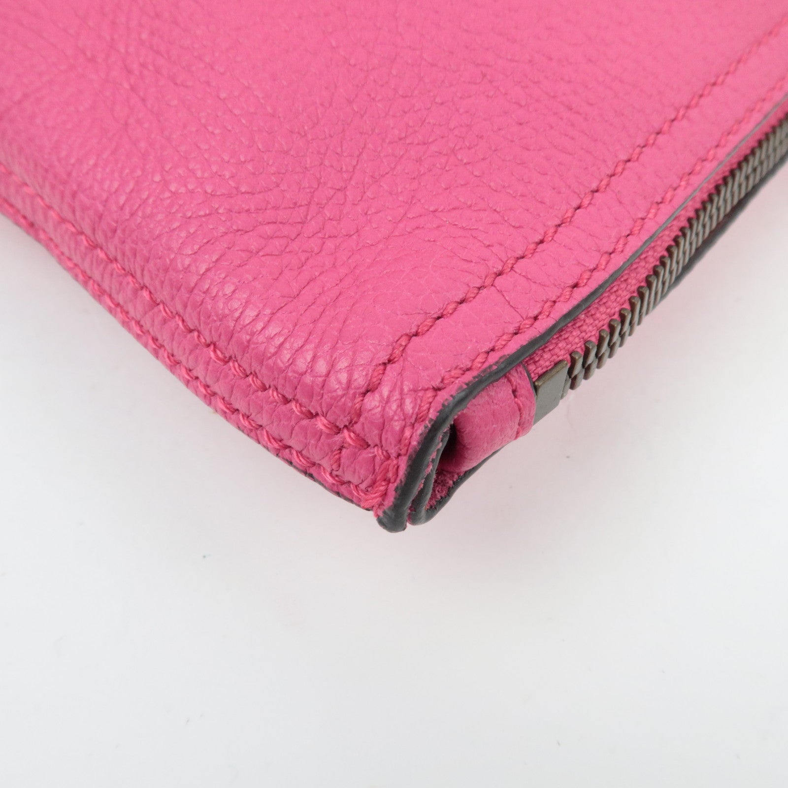 GUCCI Logo Clutch Bag Leather Pink 500981