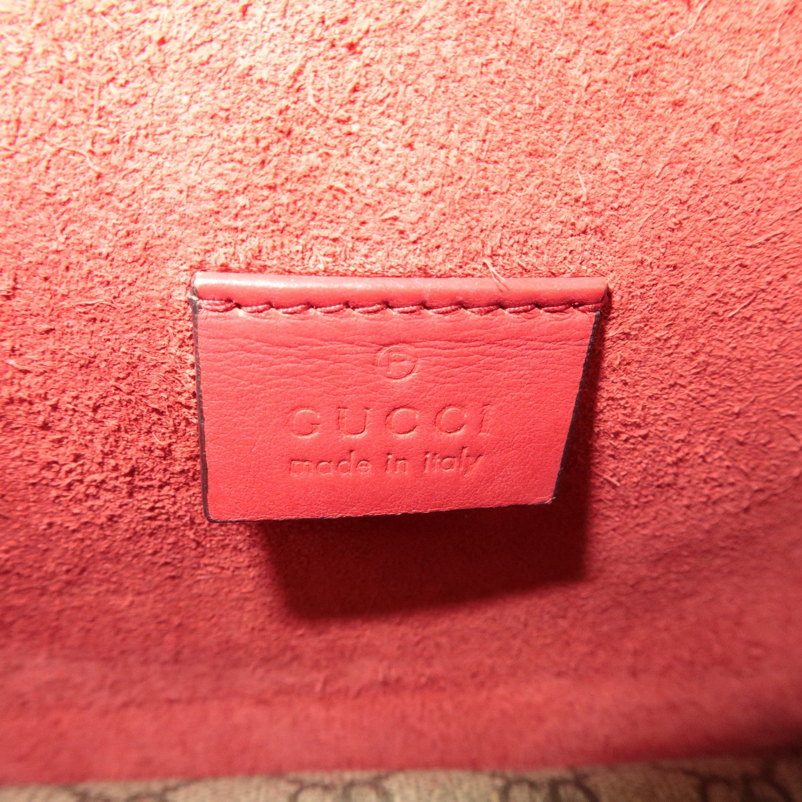 GUCCI Dionysus Double Chain Shoulder Bag GG Supreme Suede Beige Red 421970