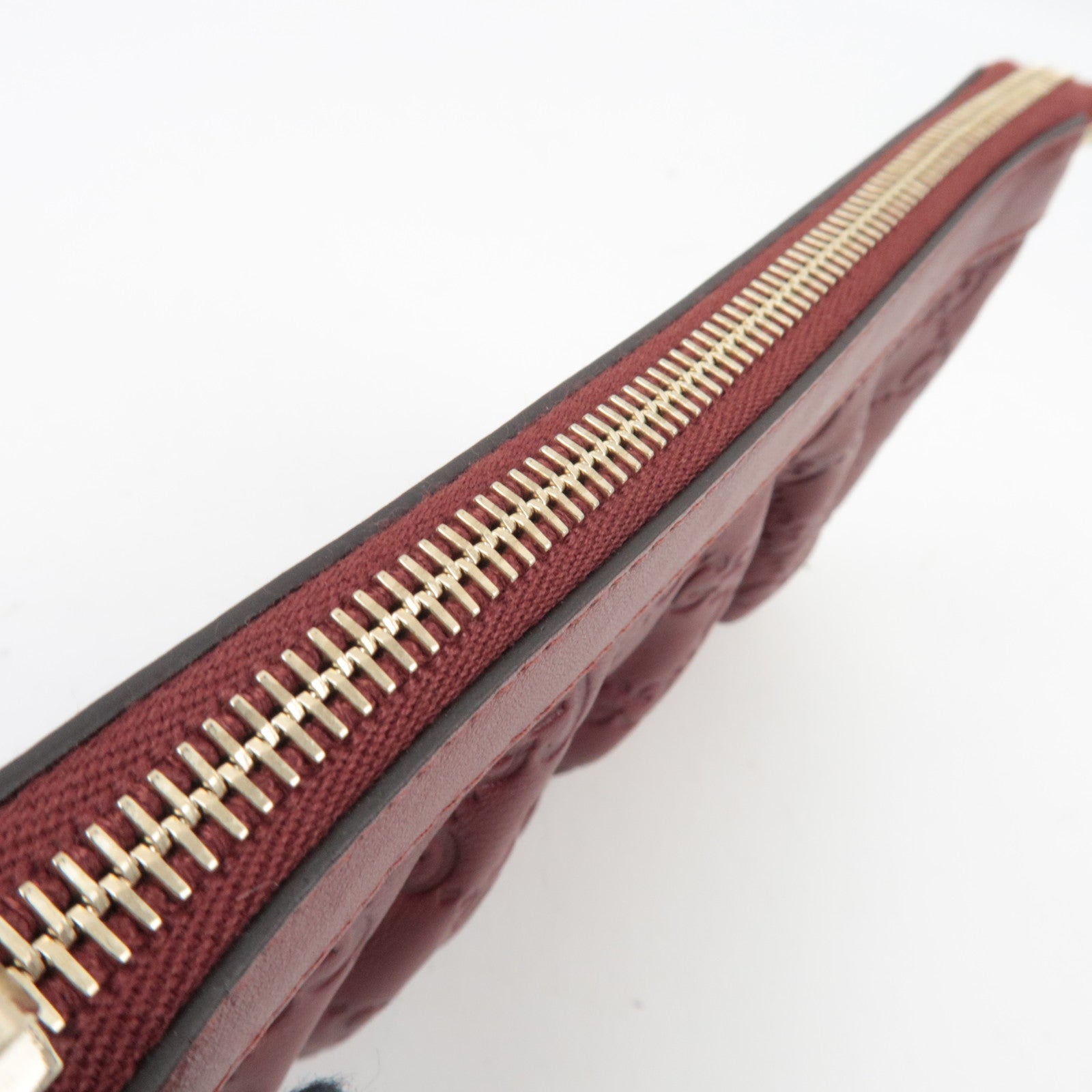 GUCCI Guccissima Cosmetic Pouch Leather Red 212203