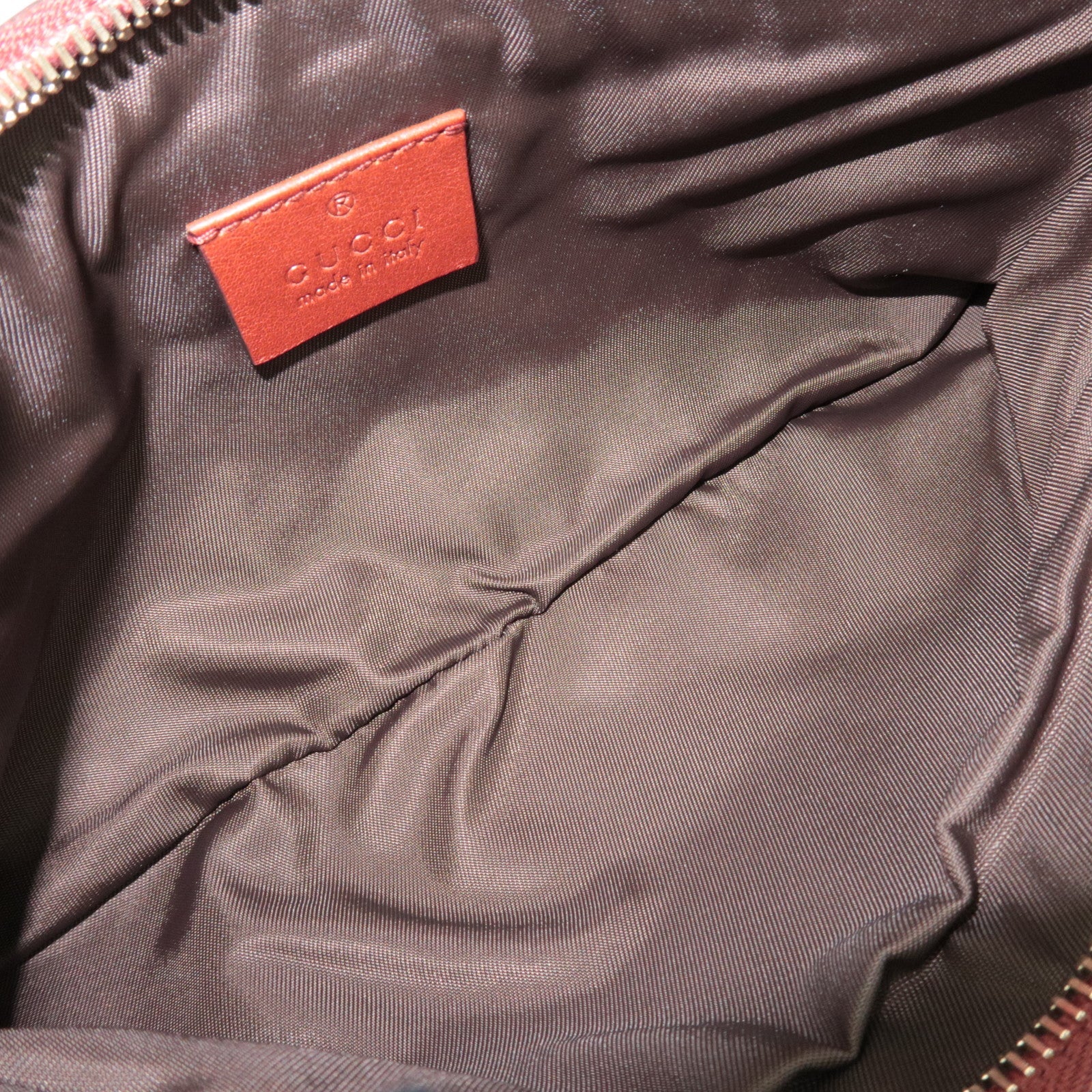 GUCCI Guccissima Cosmetic Pouch Leather Red 212203