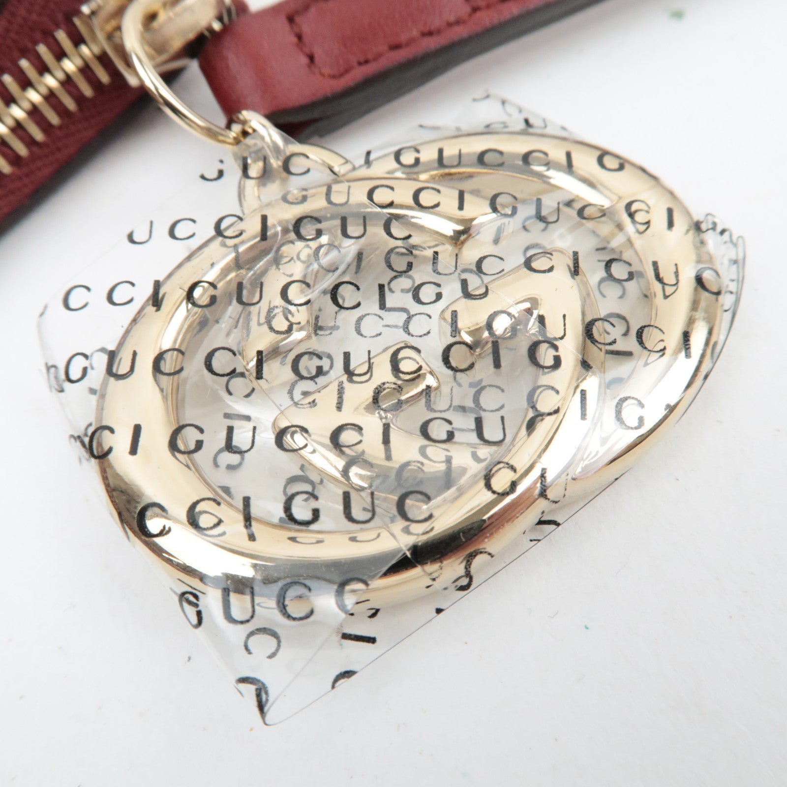 GUCCI Guccissima Cosmetic Pouch Leather Red 212203