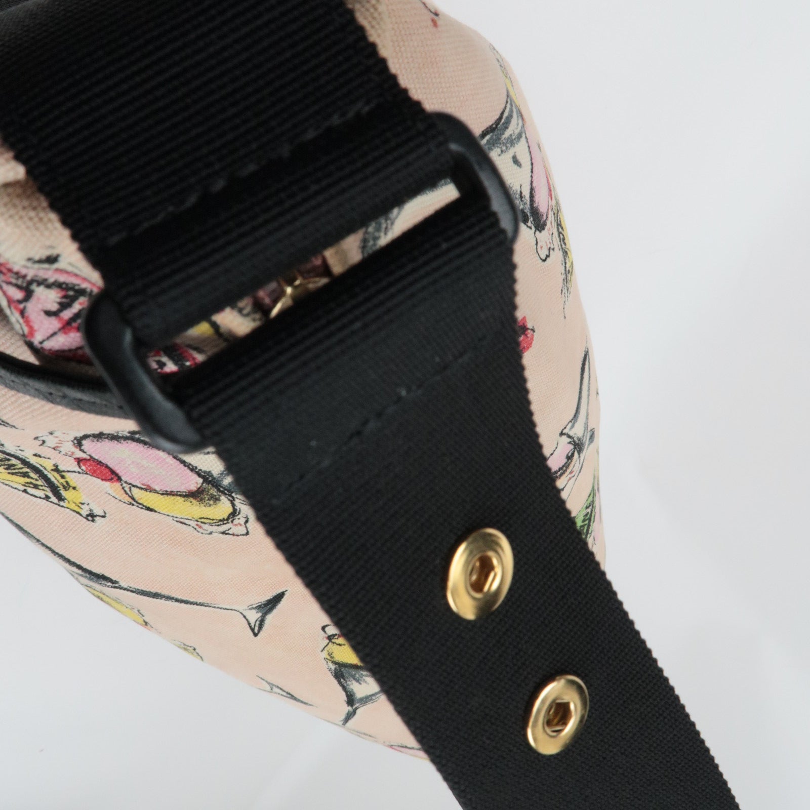 CHANEL Schoudertas Parfait Print Canvas Leer Roze Zwart 8717520 