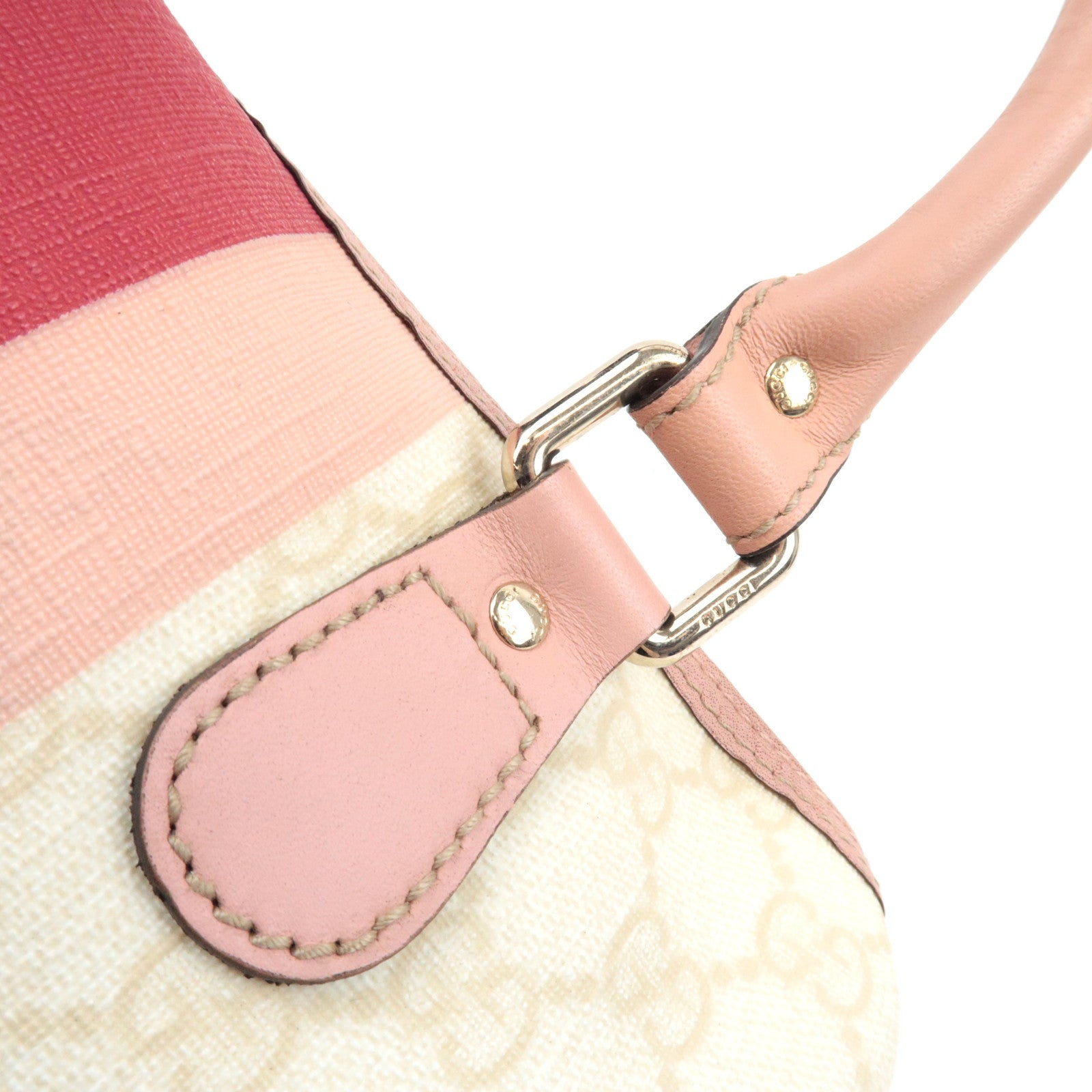 GUCCI Joyline Mini Boston Handbag GG Supreme Leather Ivory Pink 190257 *Dust bag