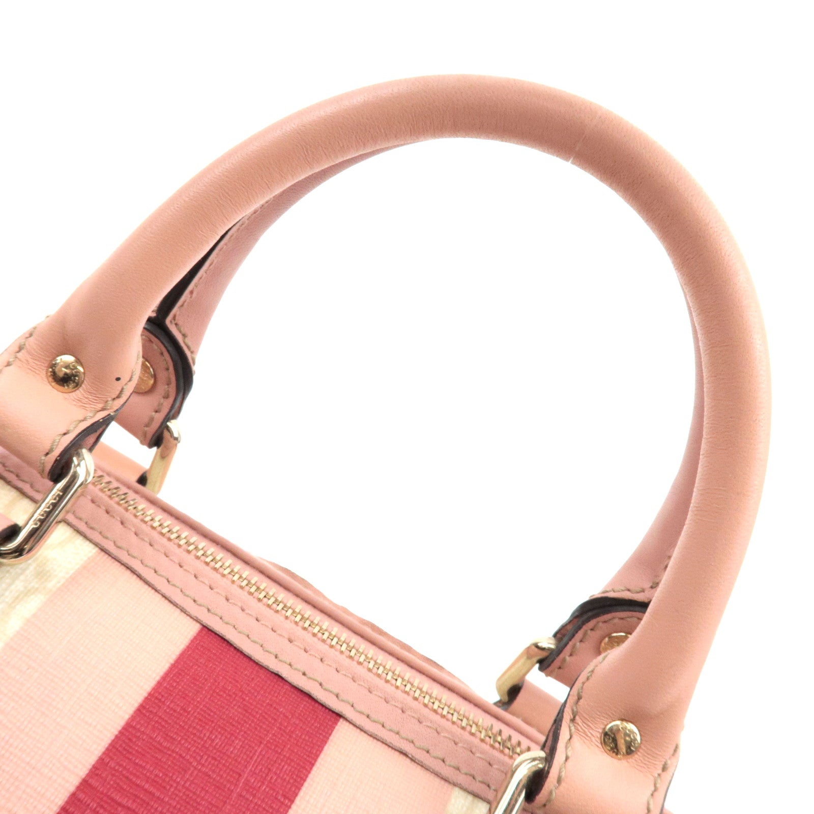 GUCCI Joyline Mini Boston Handbag GG Supreme Leather Ivory Pink 190257 *Dust bag