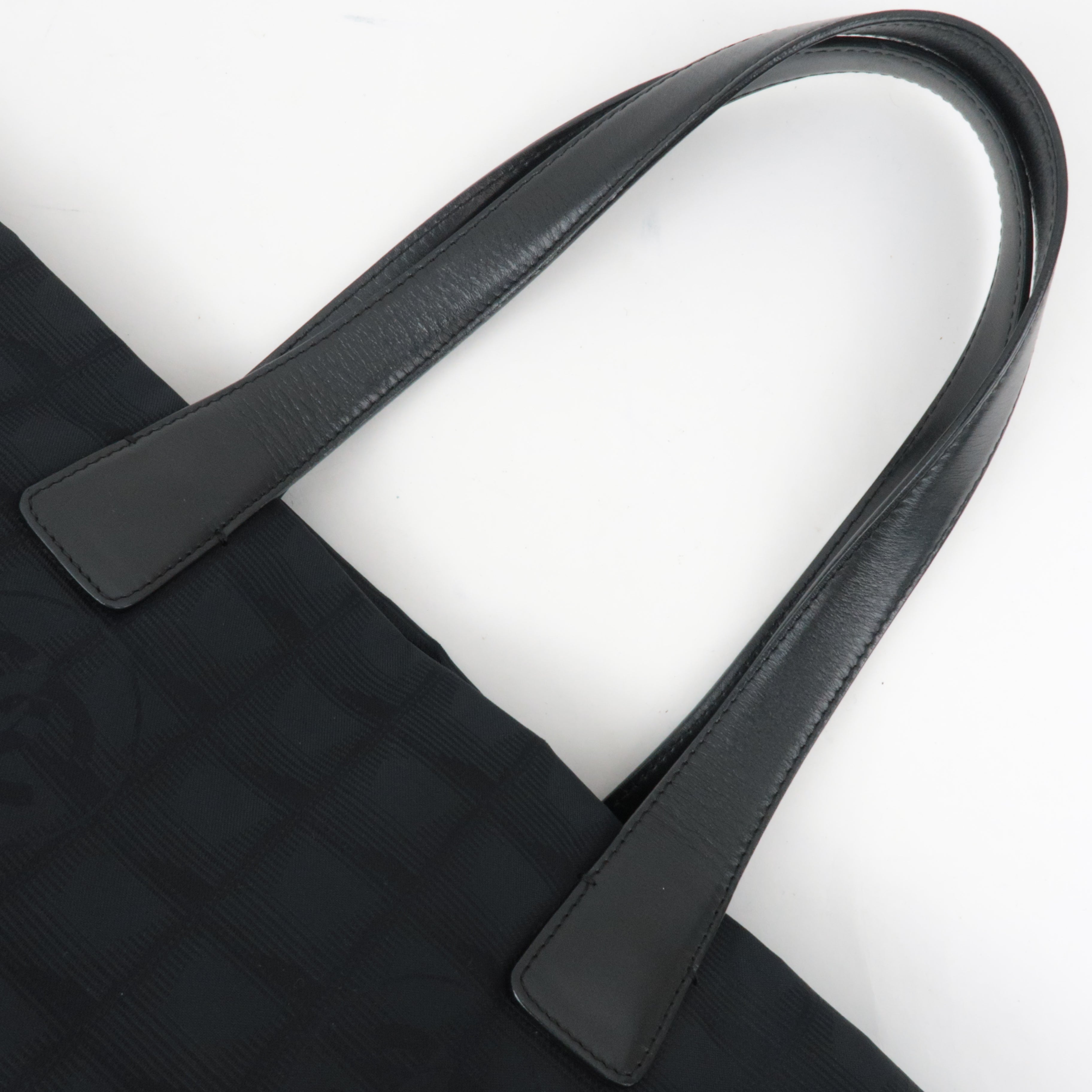 CHANEL New Travel Line Tote MM Nylon Jacquard Leather Black A15991 7762107