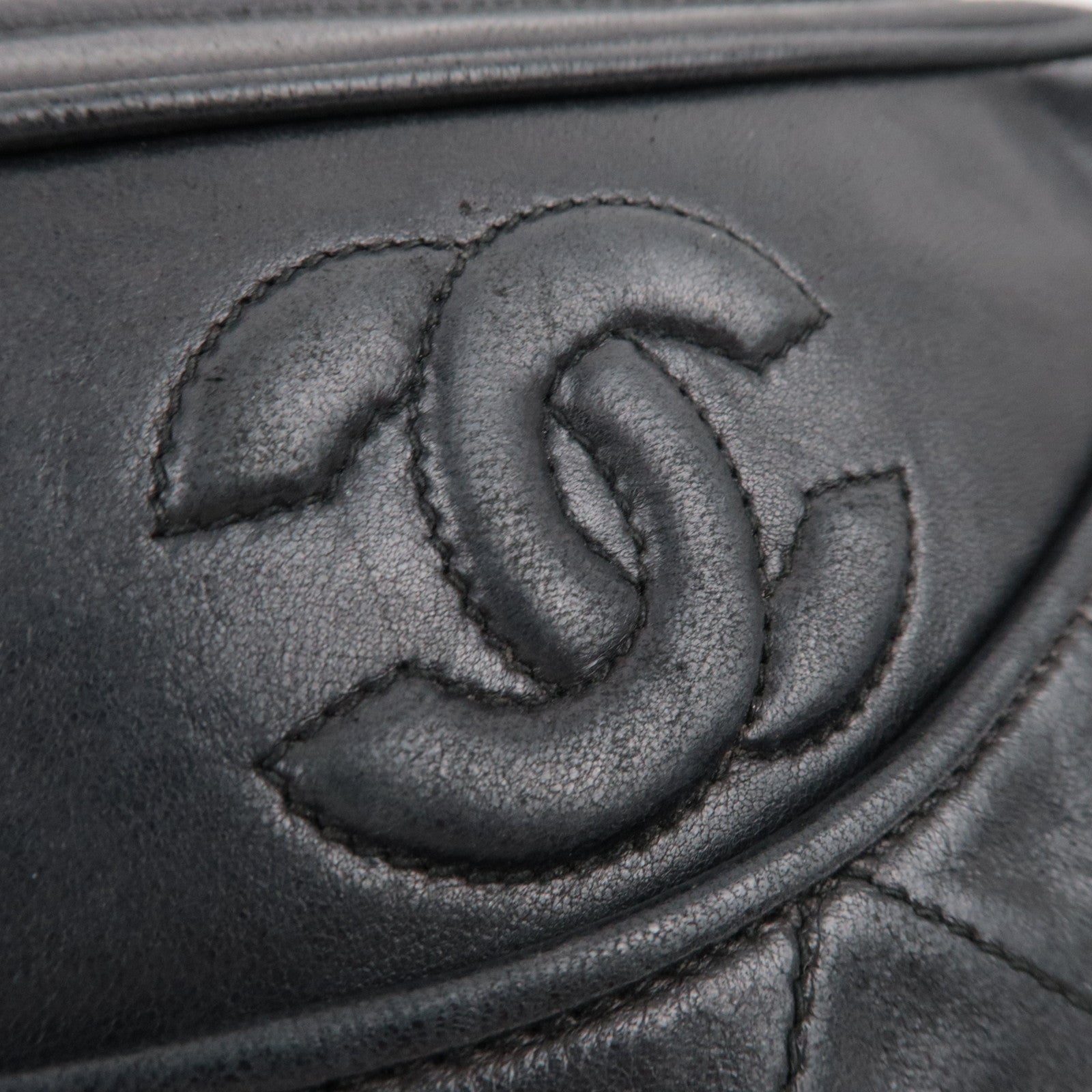 CHANEL Tassel Matelasse Chain Shoulder Bag Lambskin Black 0866733